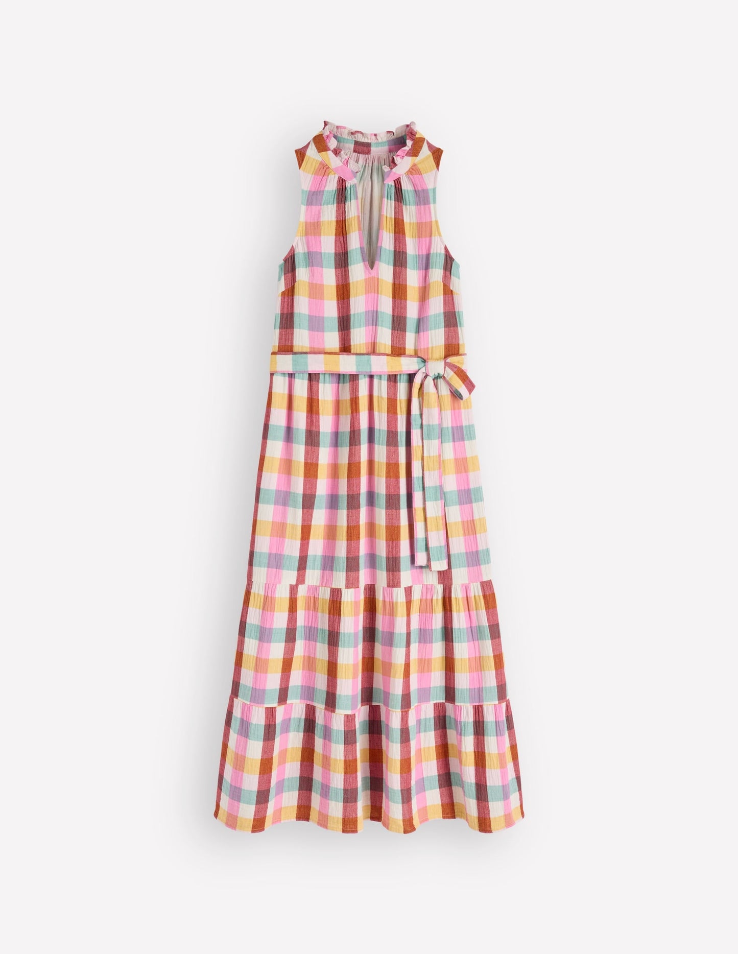 Viv Double Cloth Maxi Dress-Multi Check