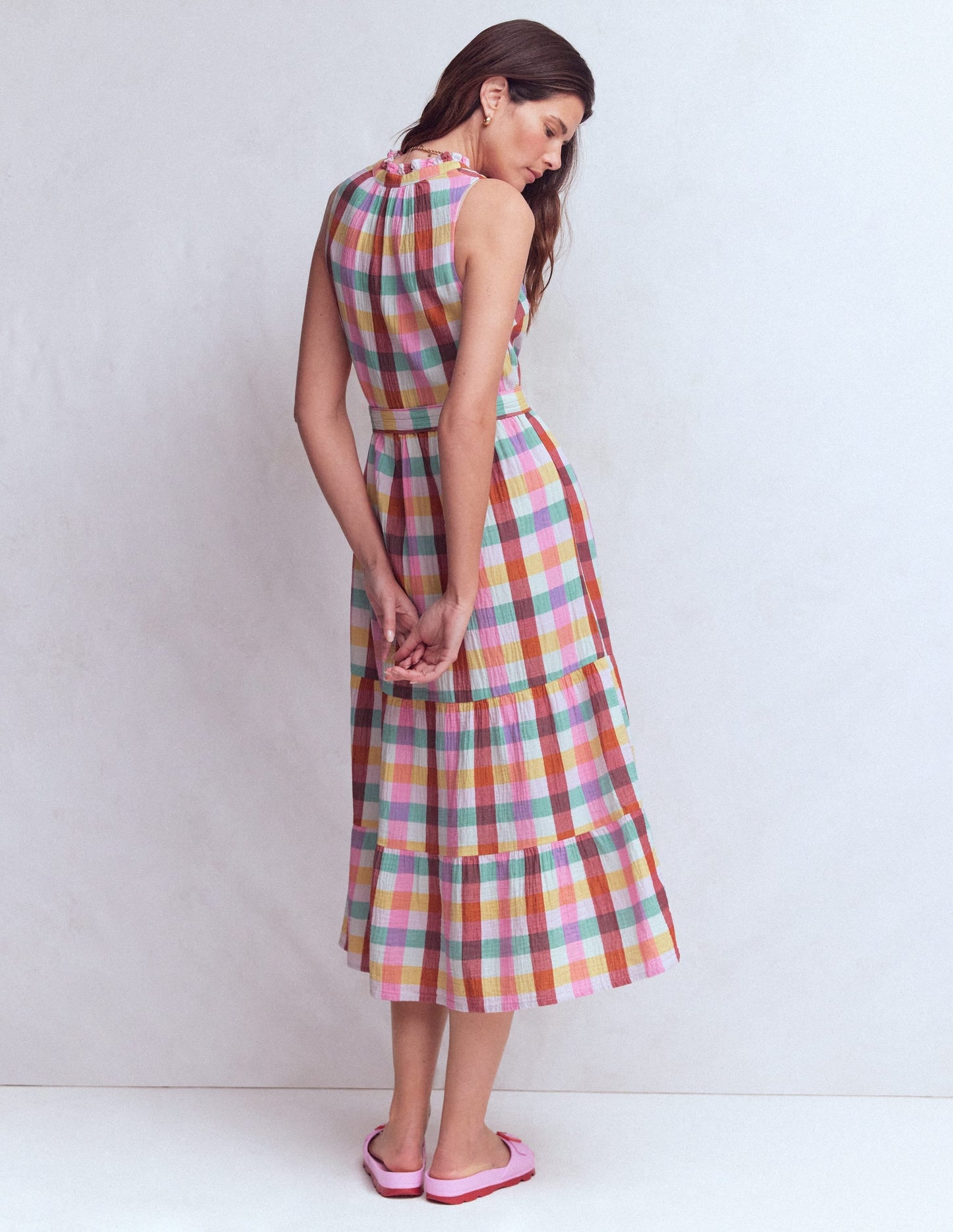 Viv Double Cloth Maxi Dress-Multi Check