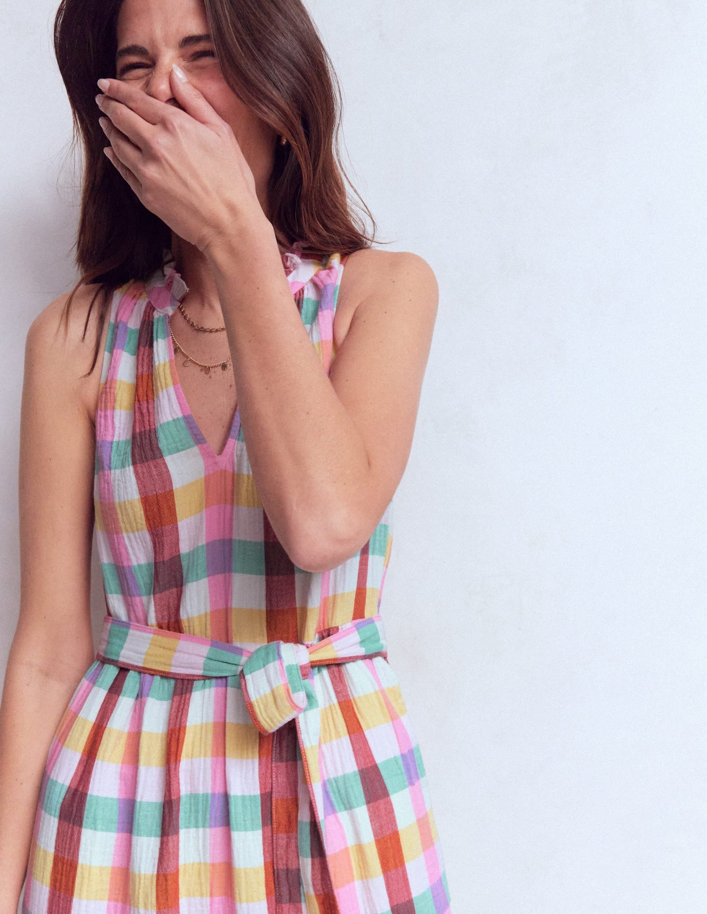 Viv Double Cloth Maxi Dress-Multi Check