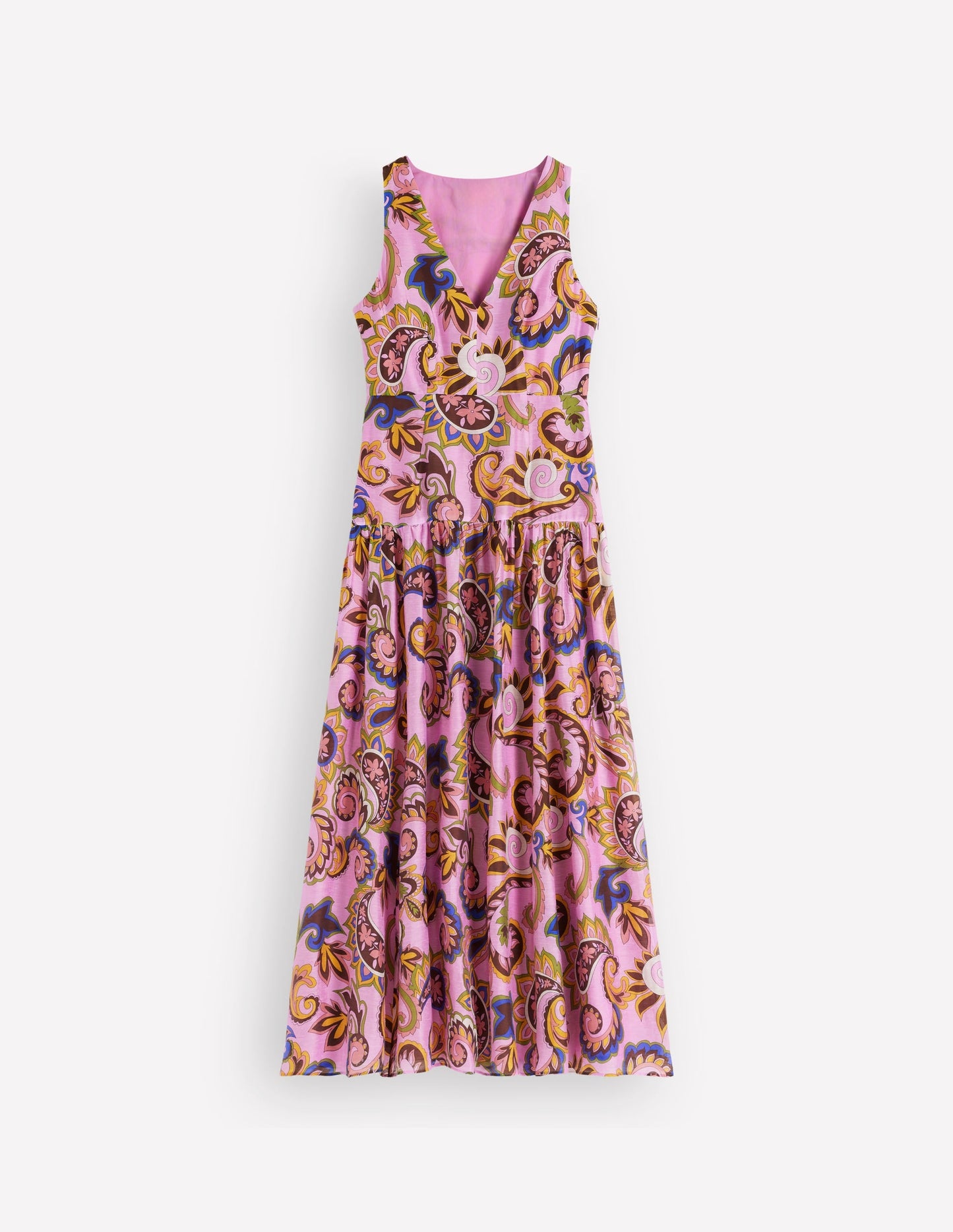Drop Waist Sleeveless Dress-Multi, Paisley Frenzy