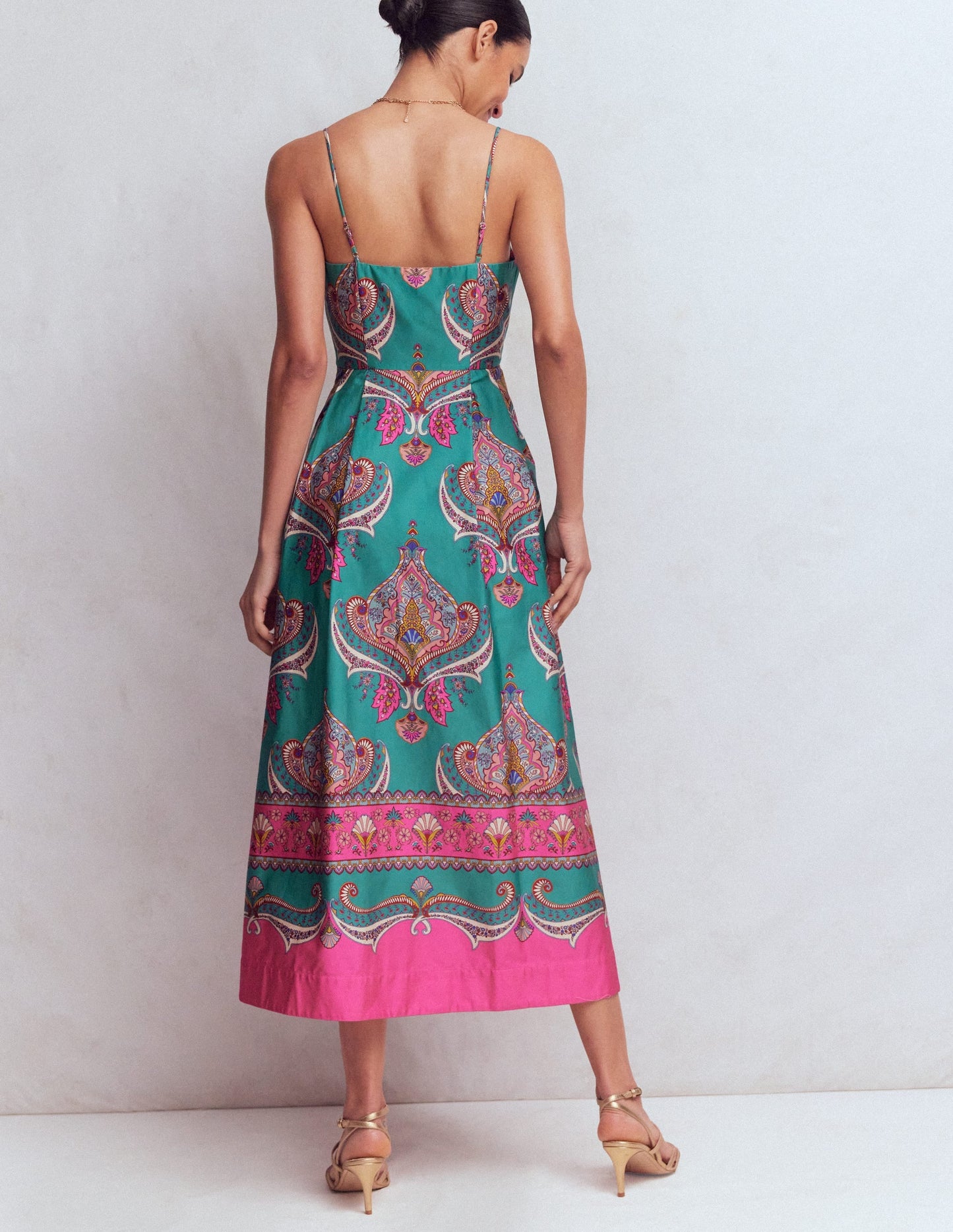 Empire Poplin Occasion Dress-Aurora Blue,  Ornamental Charm