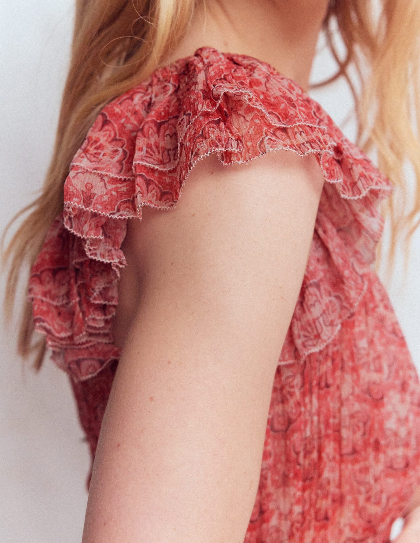 Crinkle Chiffon Maxi Dress-Pink Paradise Gardens