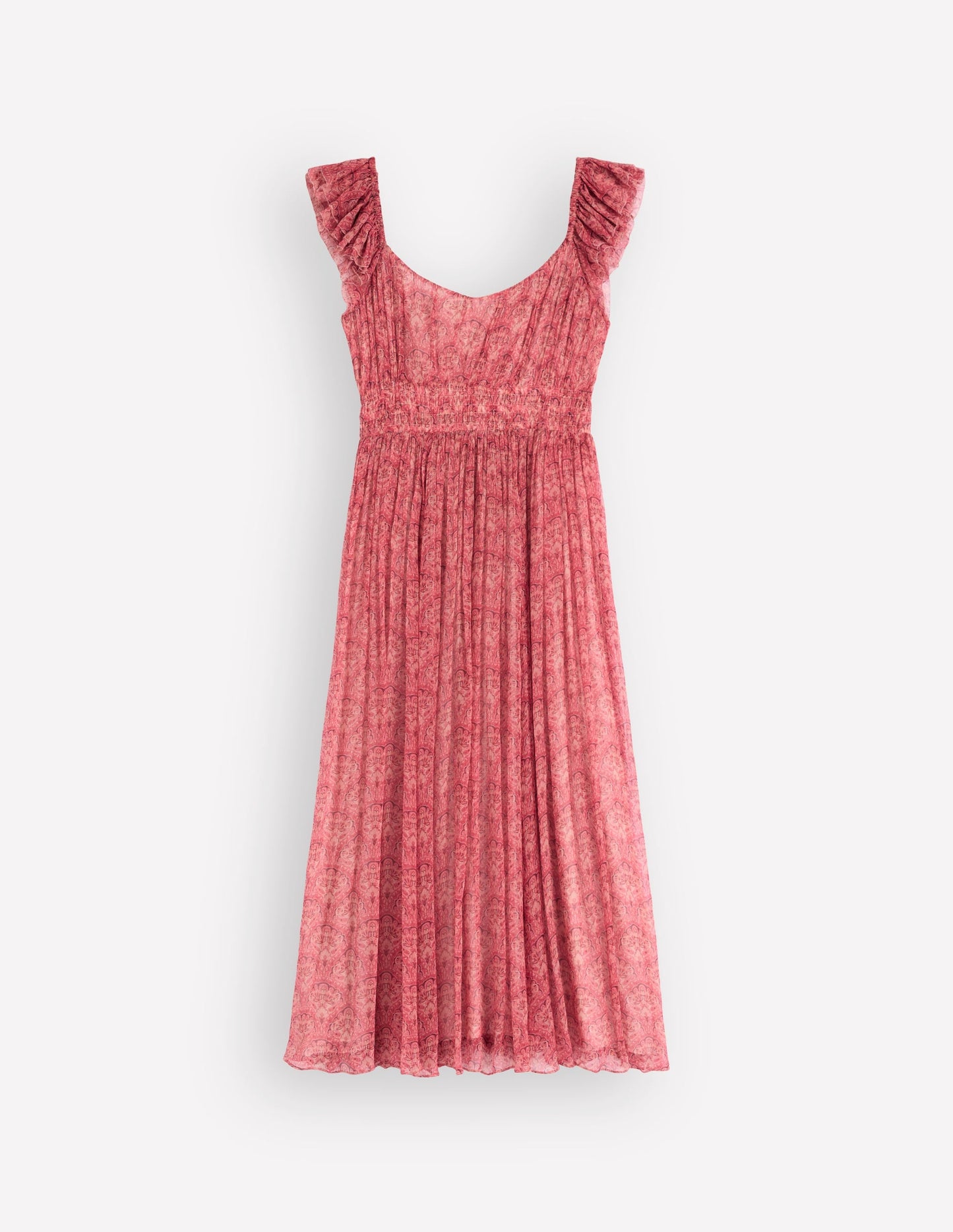 Crinkle Chiffon Maxi Dress-Pink Paradise Gardens