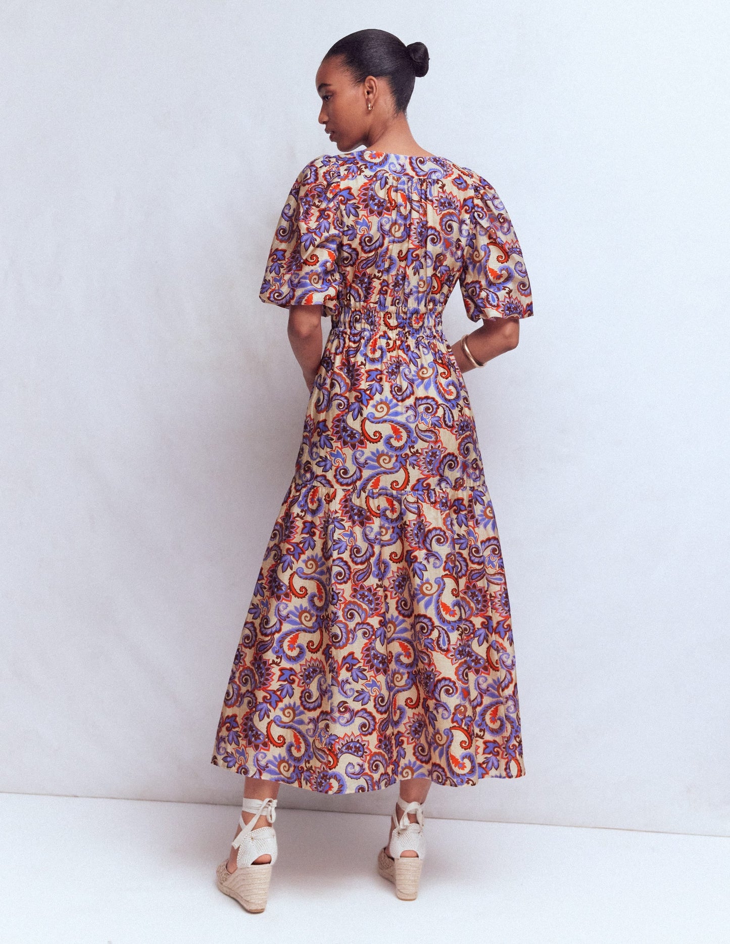 Irene Occasion Dress-Almond Milk, Paisley Frenzy