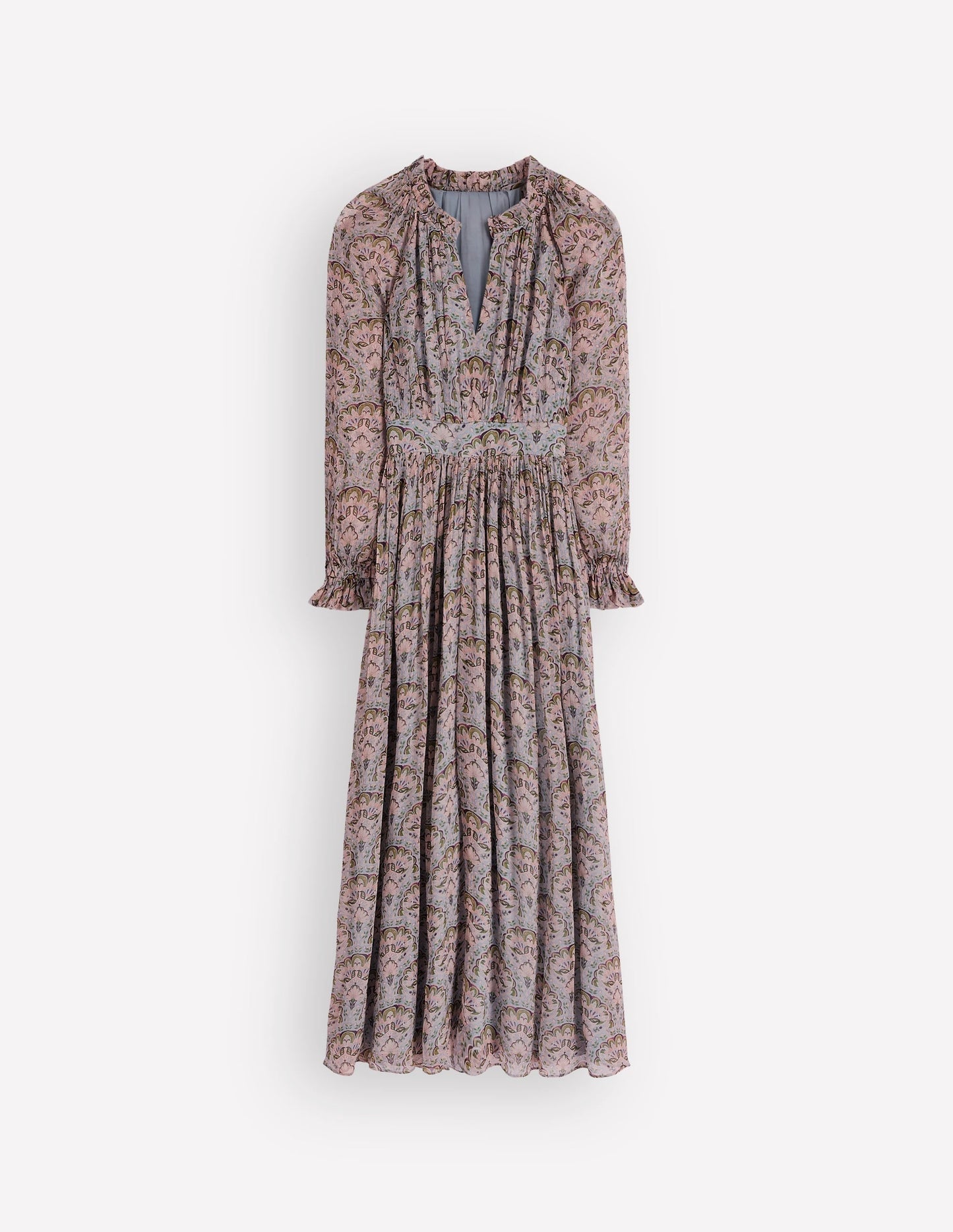 Romantic Ruffle Neck Dress-Multi Paradise Gardens