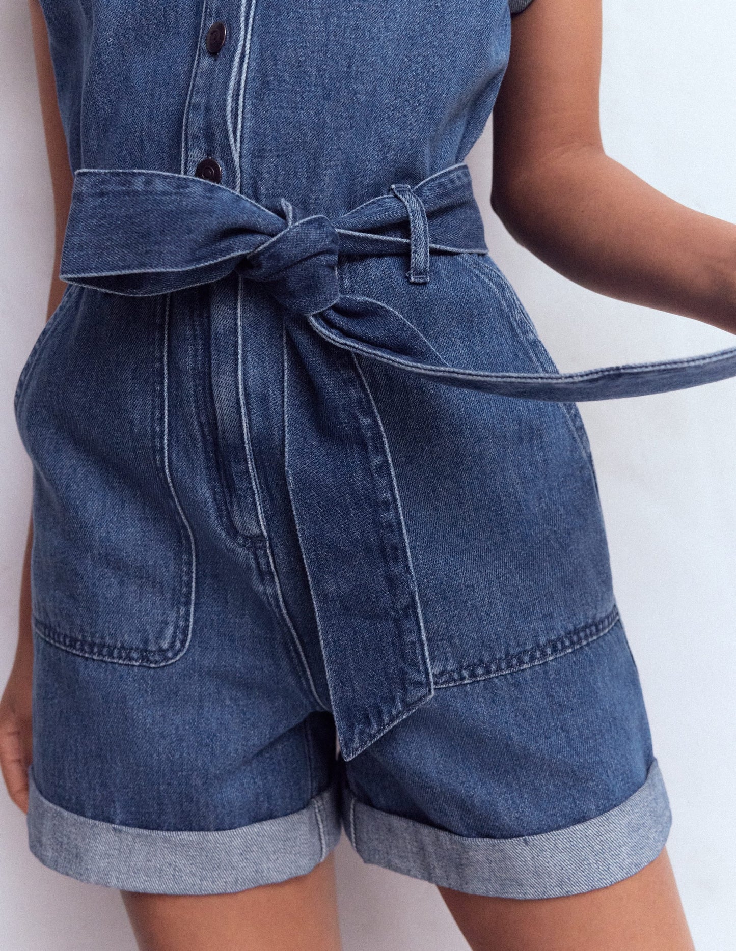 Kay Denim Playsuit-Denim