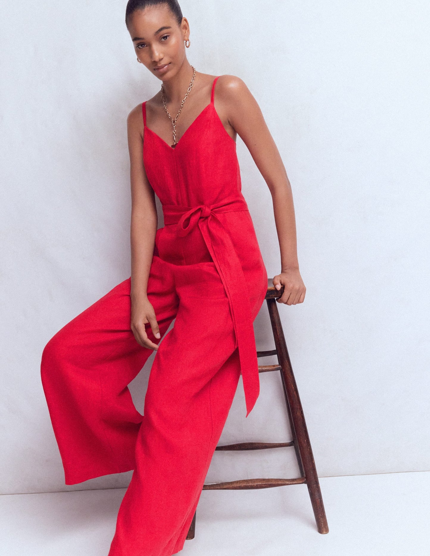 Linen Strappy Jumpsuit-Salsa