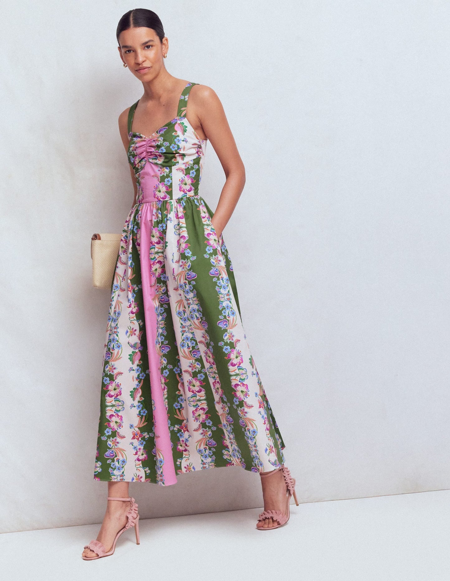 Fit and Flare Midi Dress-Orchid Canopy Stripe
