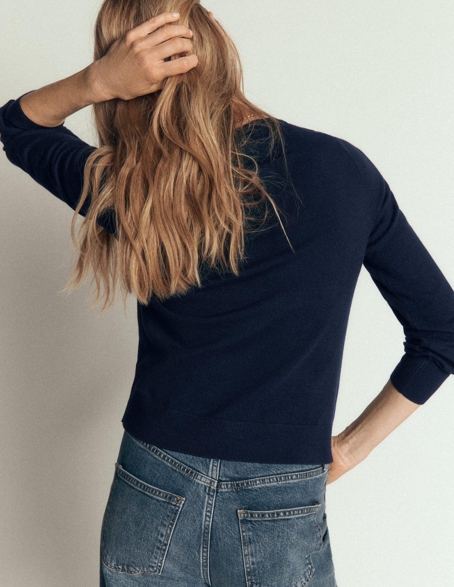 Camilla Cotton Crew Jumper-Navy