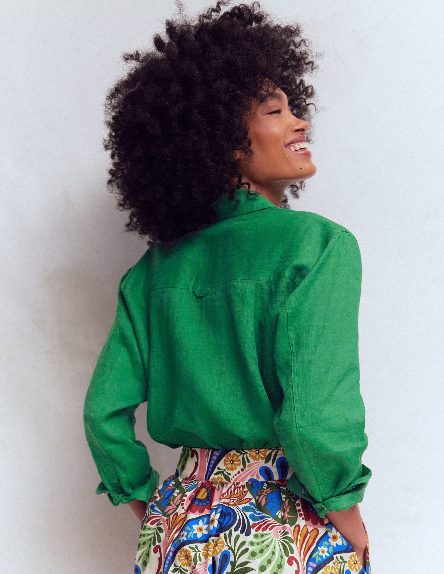 Sadie Relaxed Linen Shirt-Fresh Green