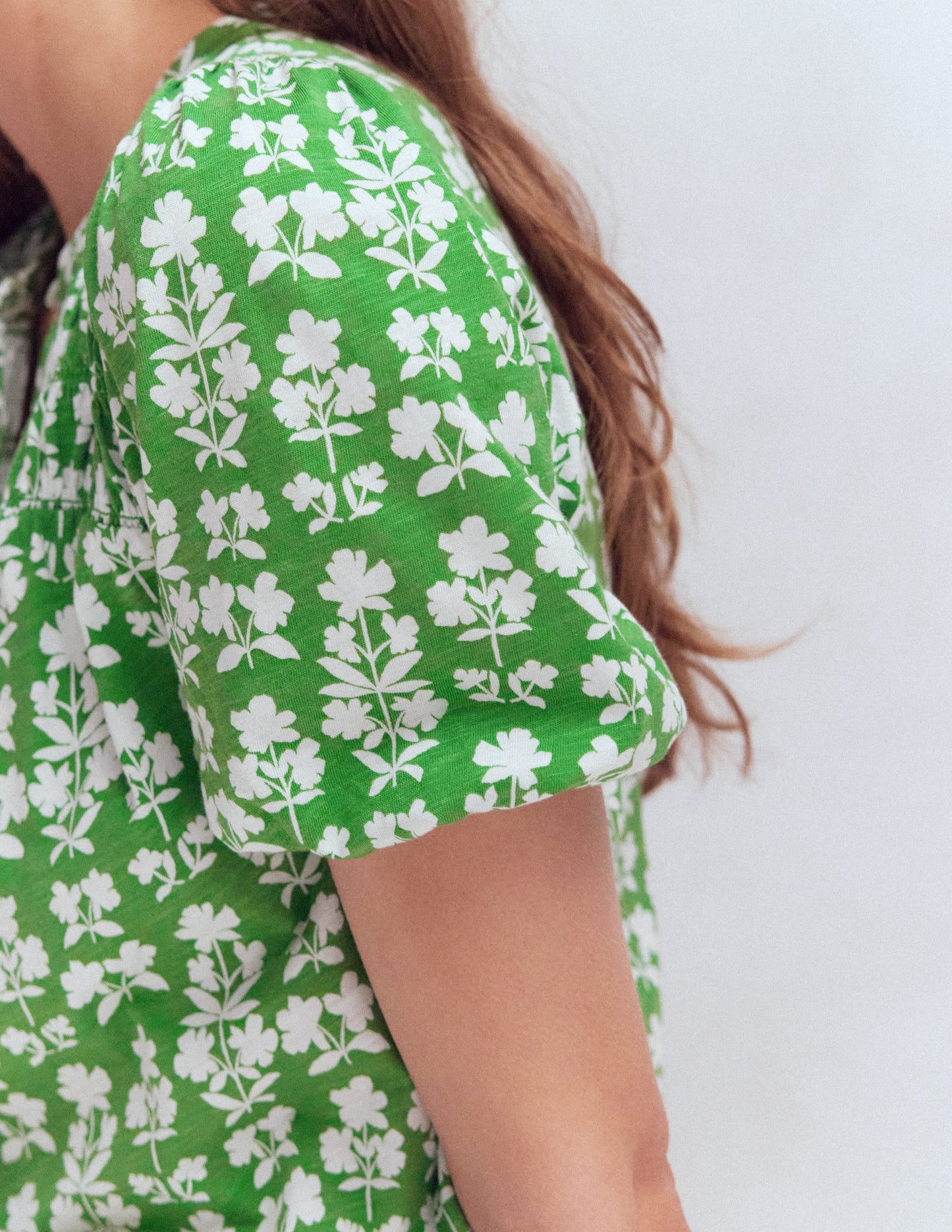 Mya Short Sleeve Smocked Shirt-Mint Green, Blossom grove