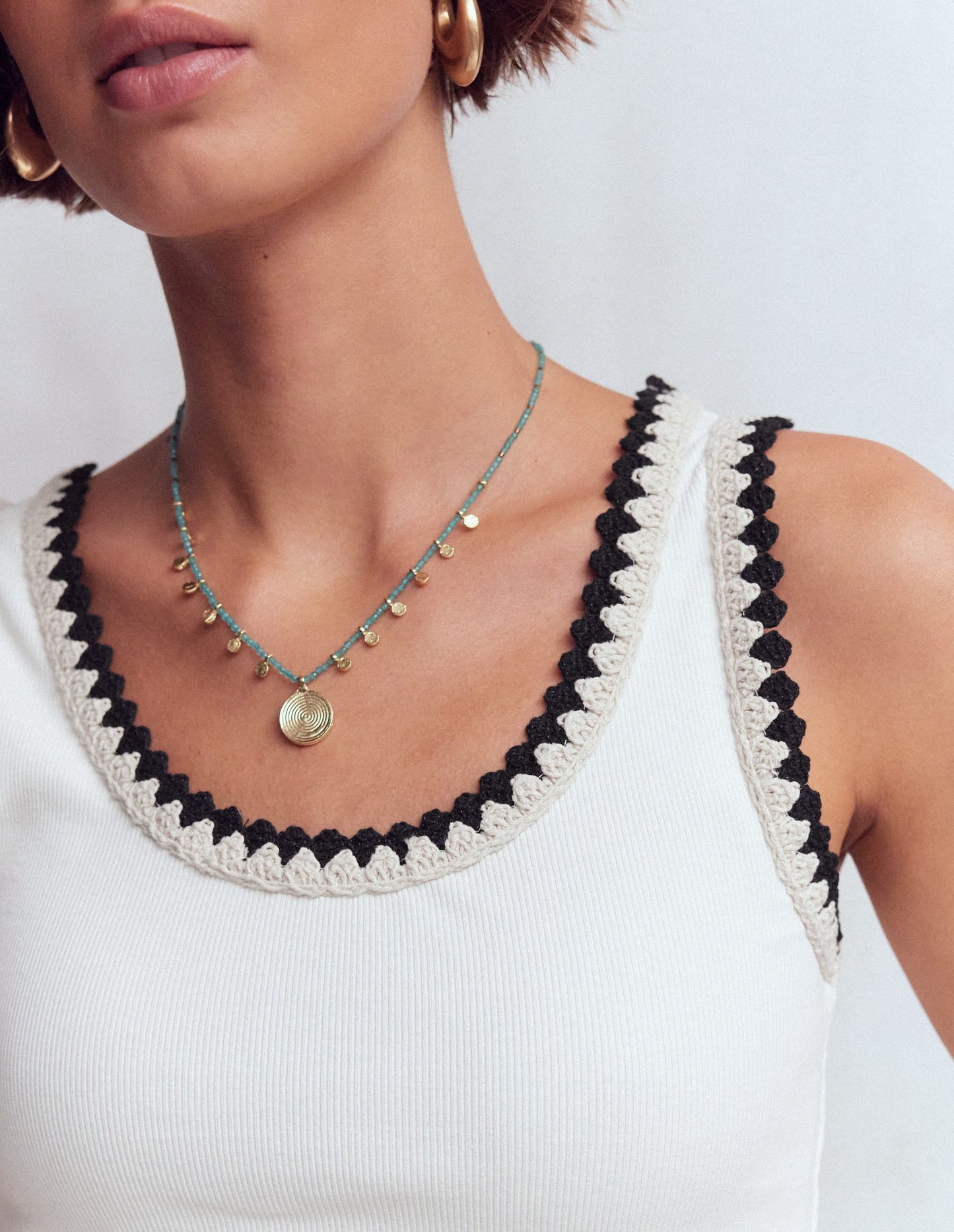 Maddie Trim Detail Vest-Ivory