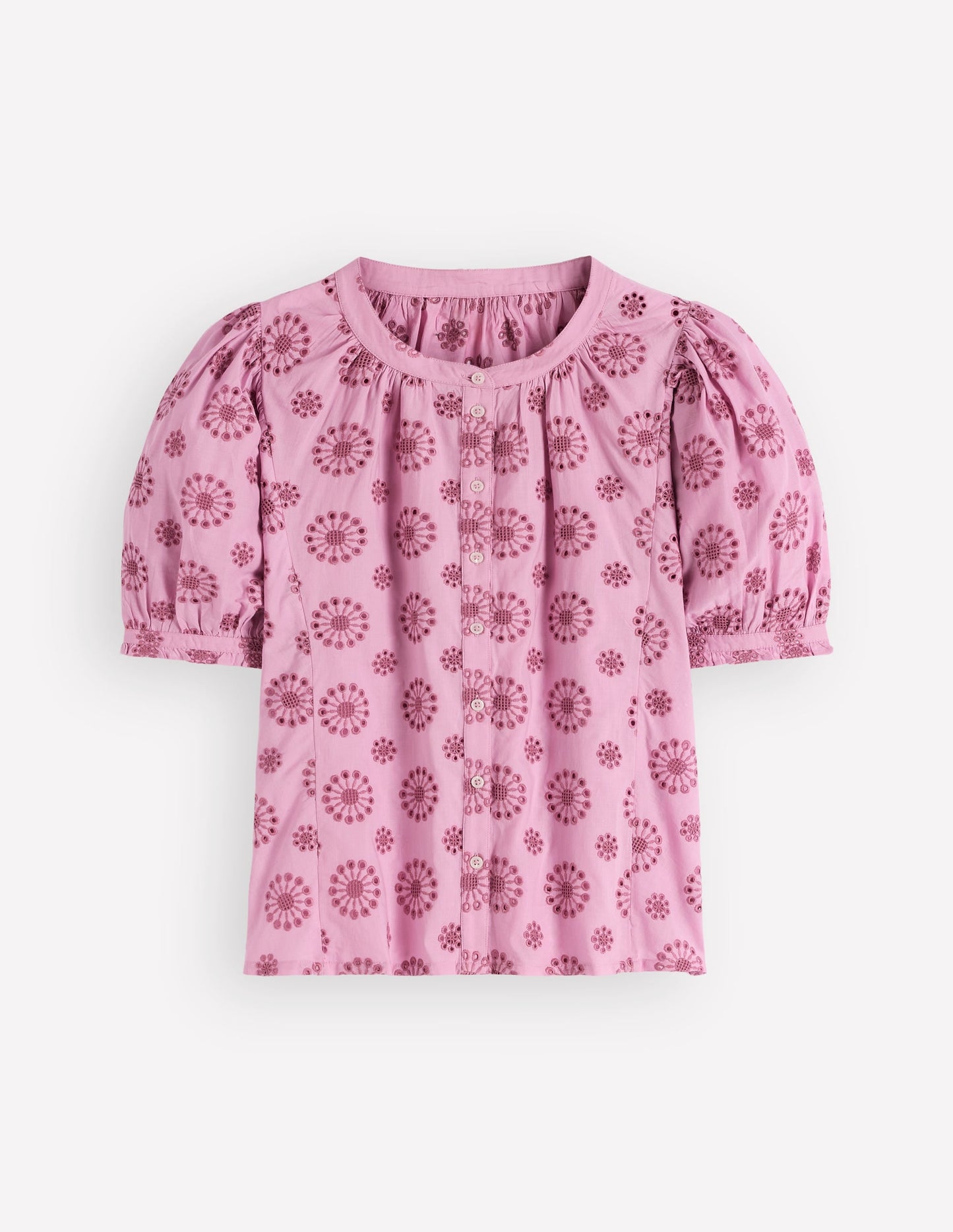 Camille Embroidered Cotton Top-Soft Lavender