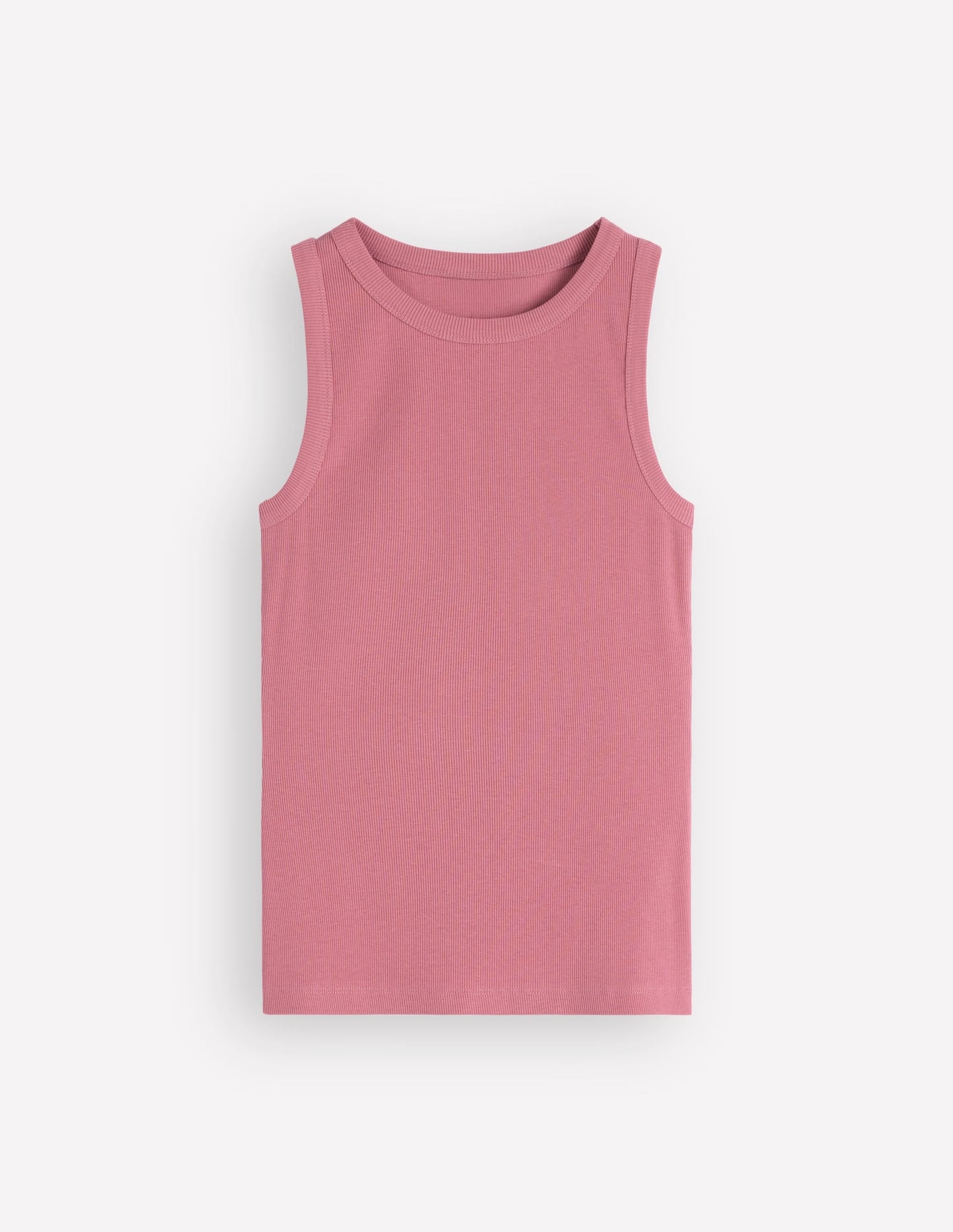 Ribbed Cotton Vest-Heather Rose