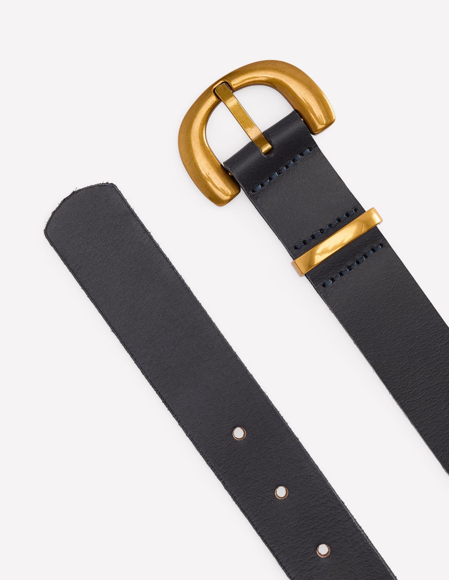 Chunky Buckle Belt-Navy