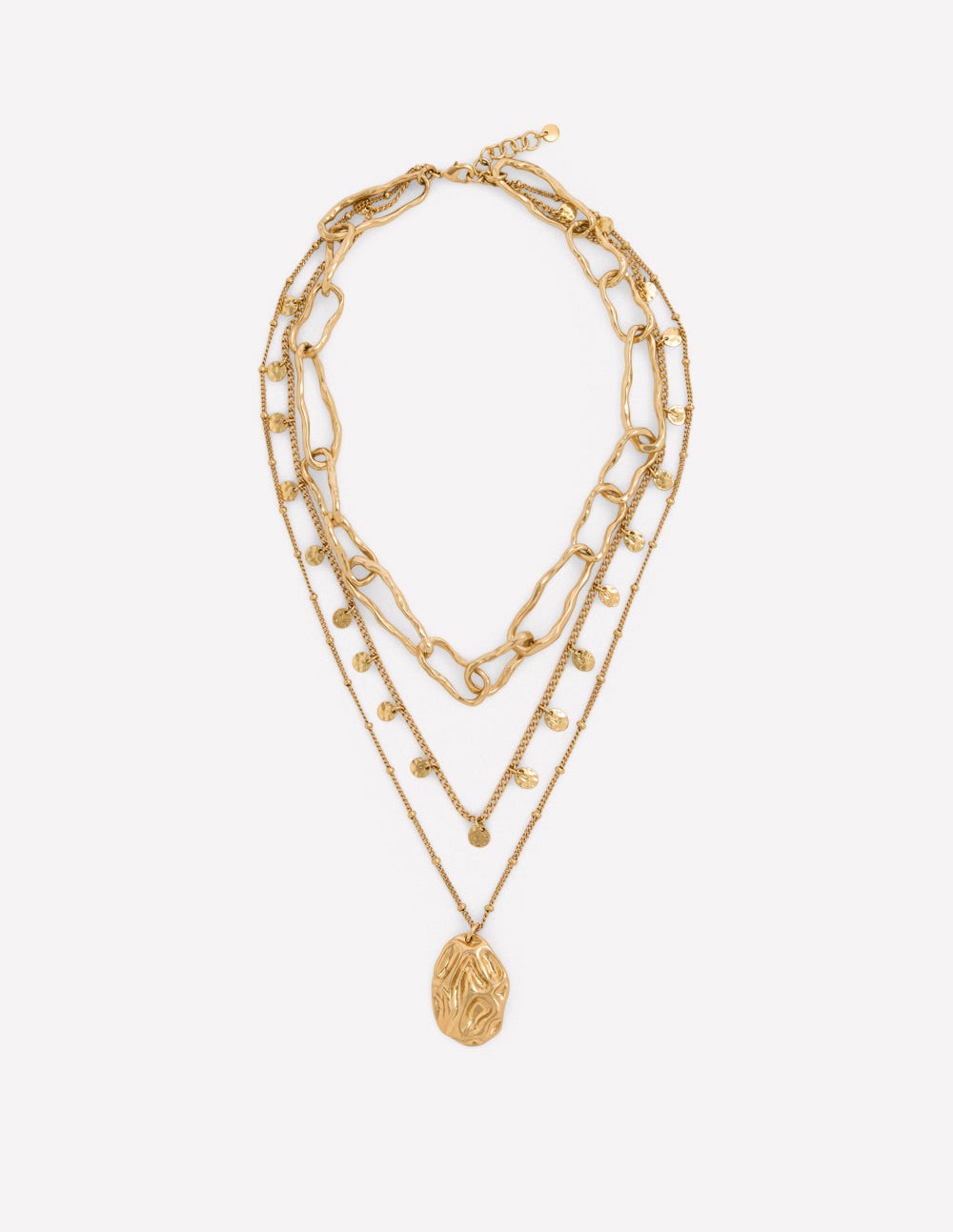 Irregular Layered Necklace-Gold Colour