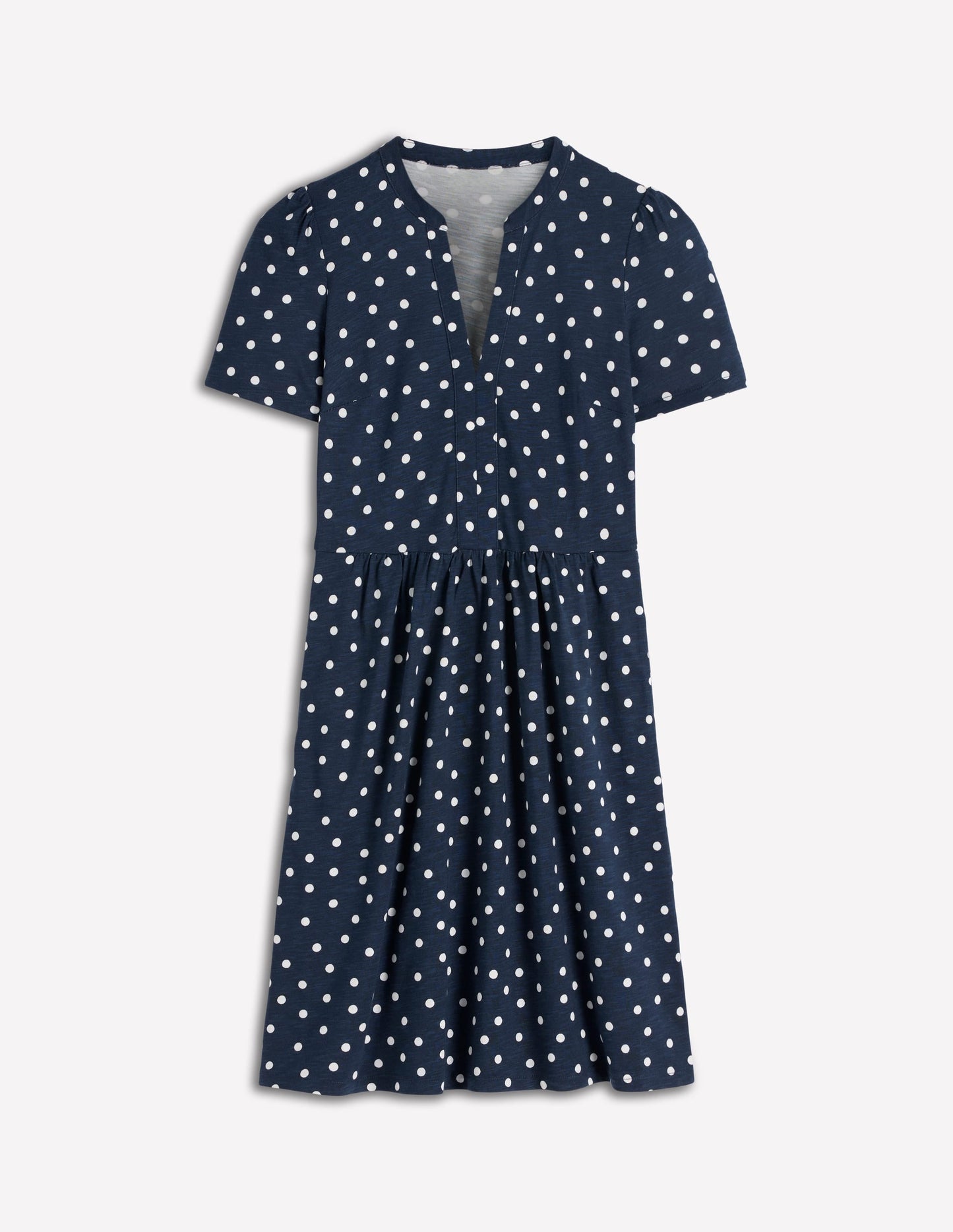 Naomi Short Sleeve Dress-French Navy, Painted Dot