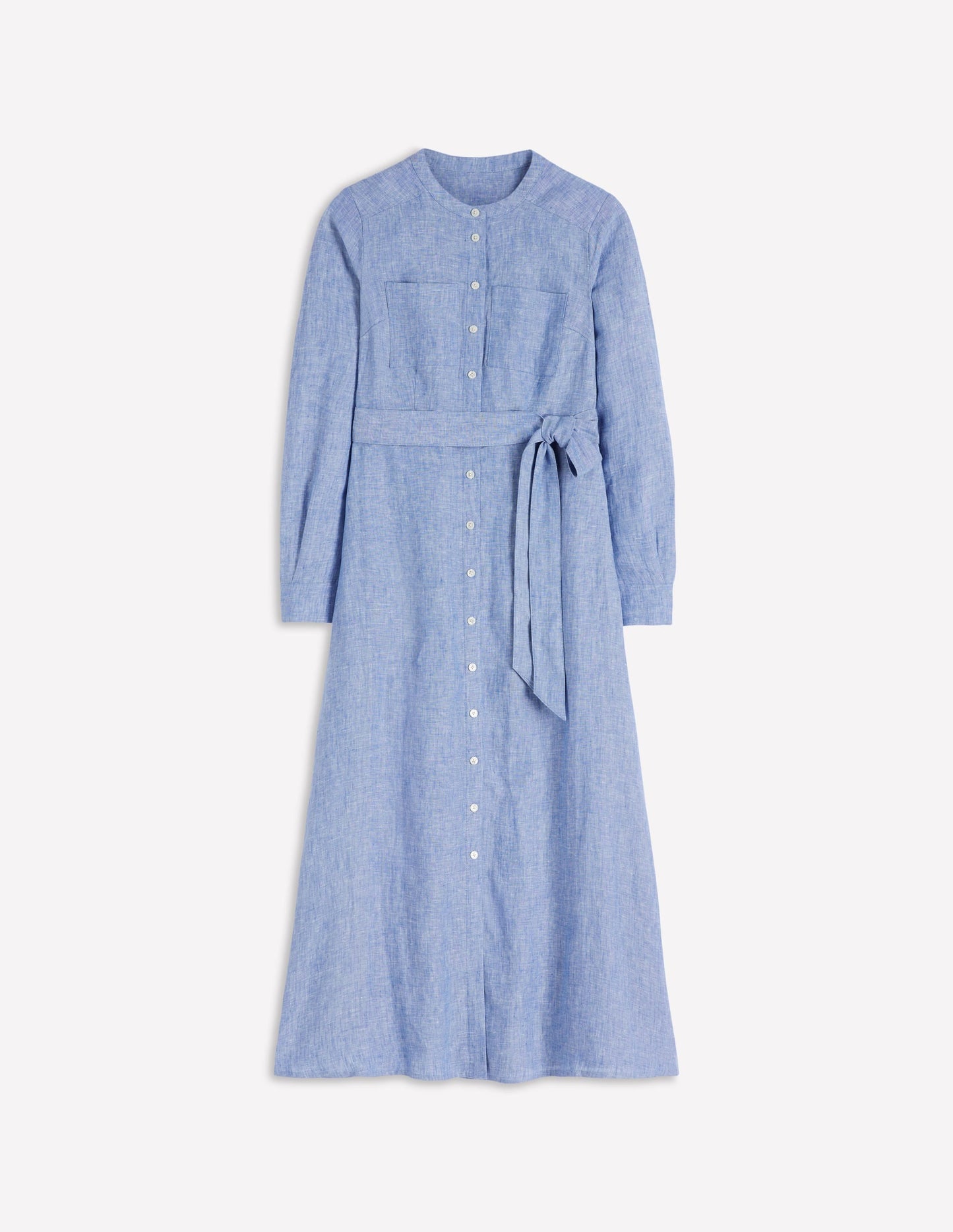 Mollie Linen Midi Dress-Chambray