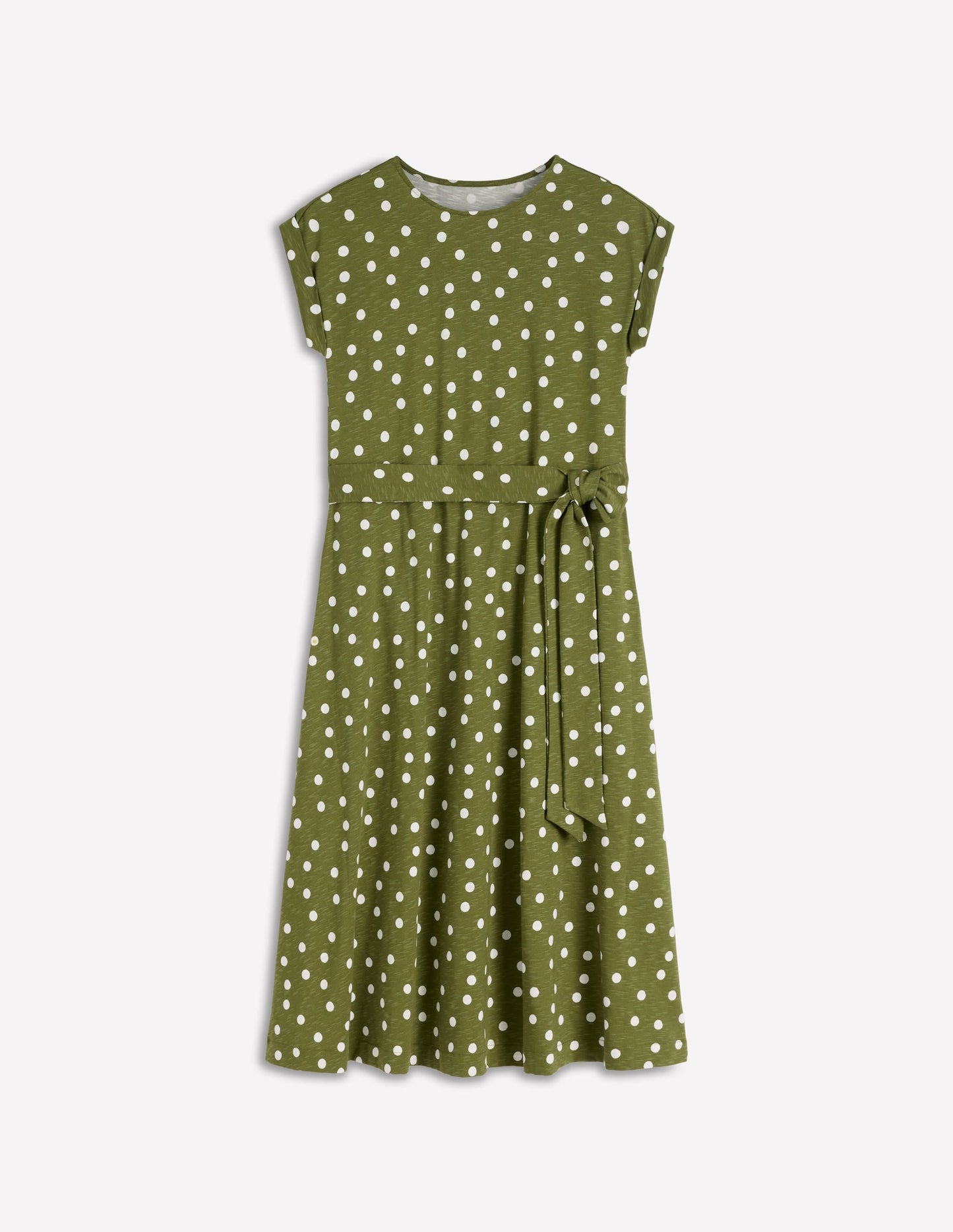 Eve Jersey Midi Dress-Olive, Painted Dot Spaced