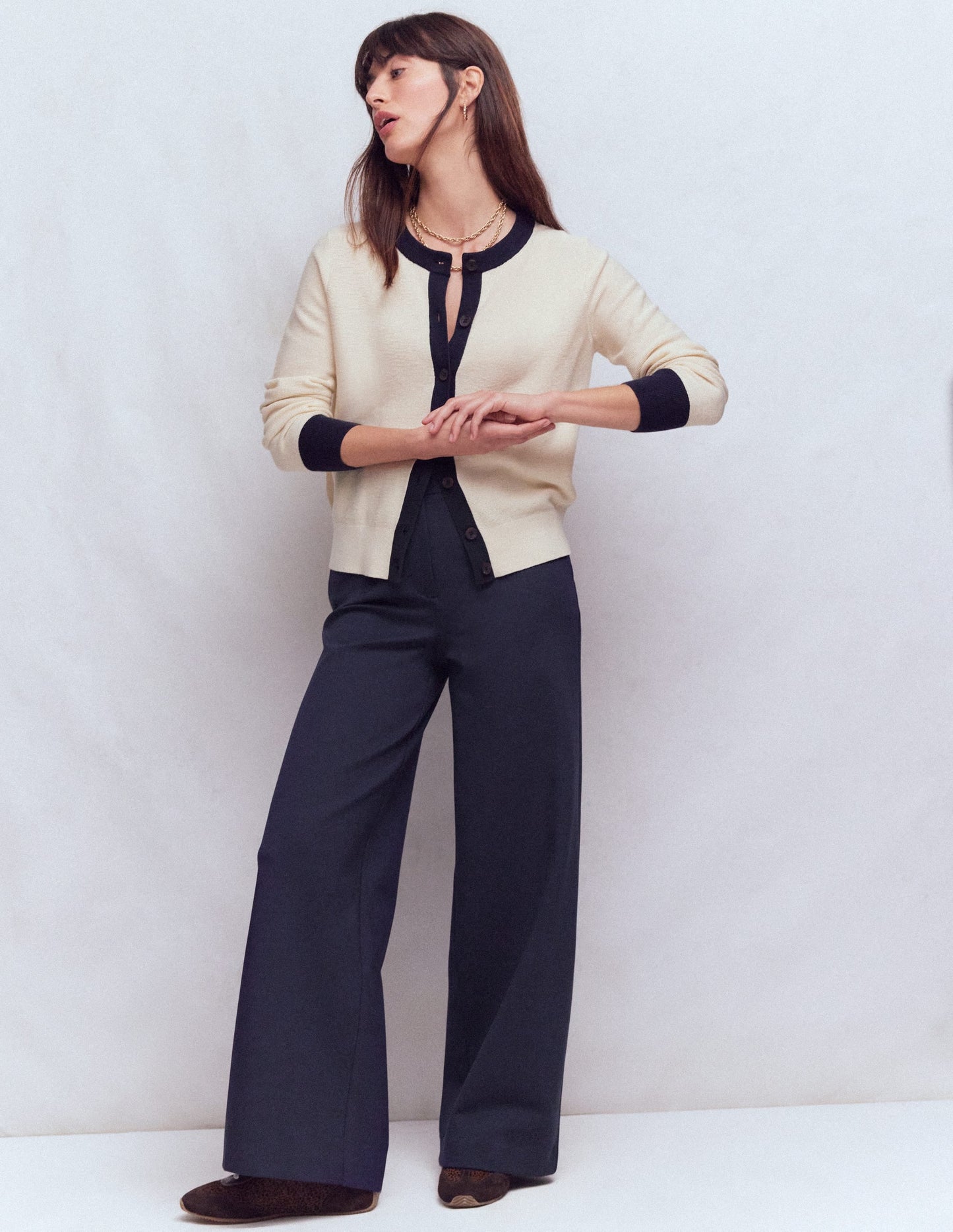 Belgravia Ponte Trousers-Navy