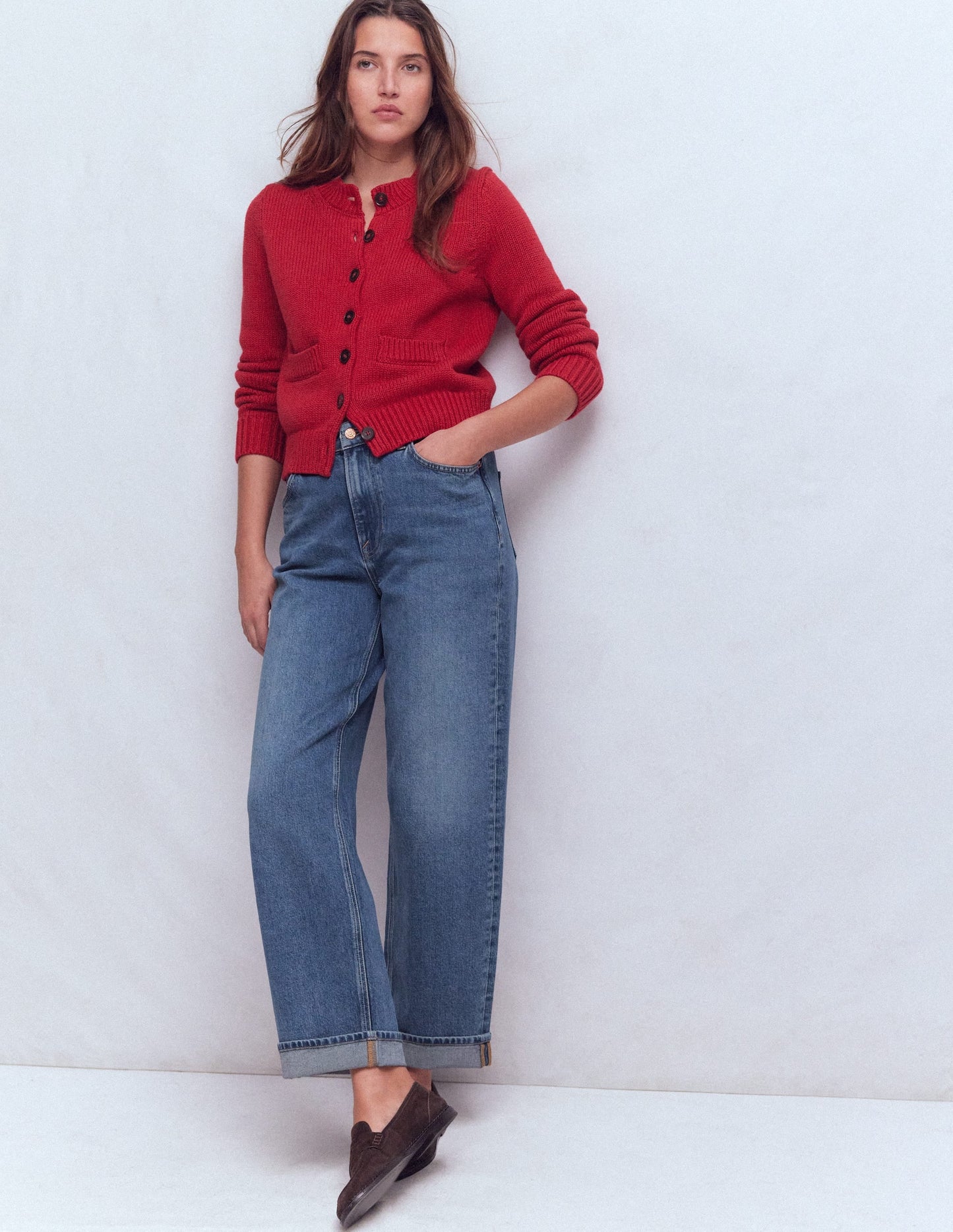 Mid Rise Straight Leg Jeans-Mid Vintage