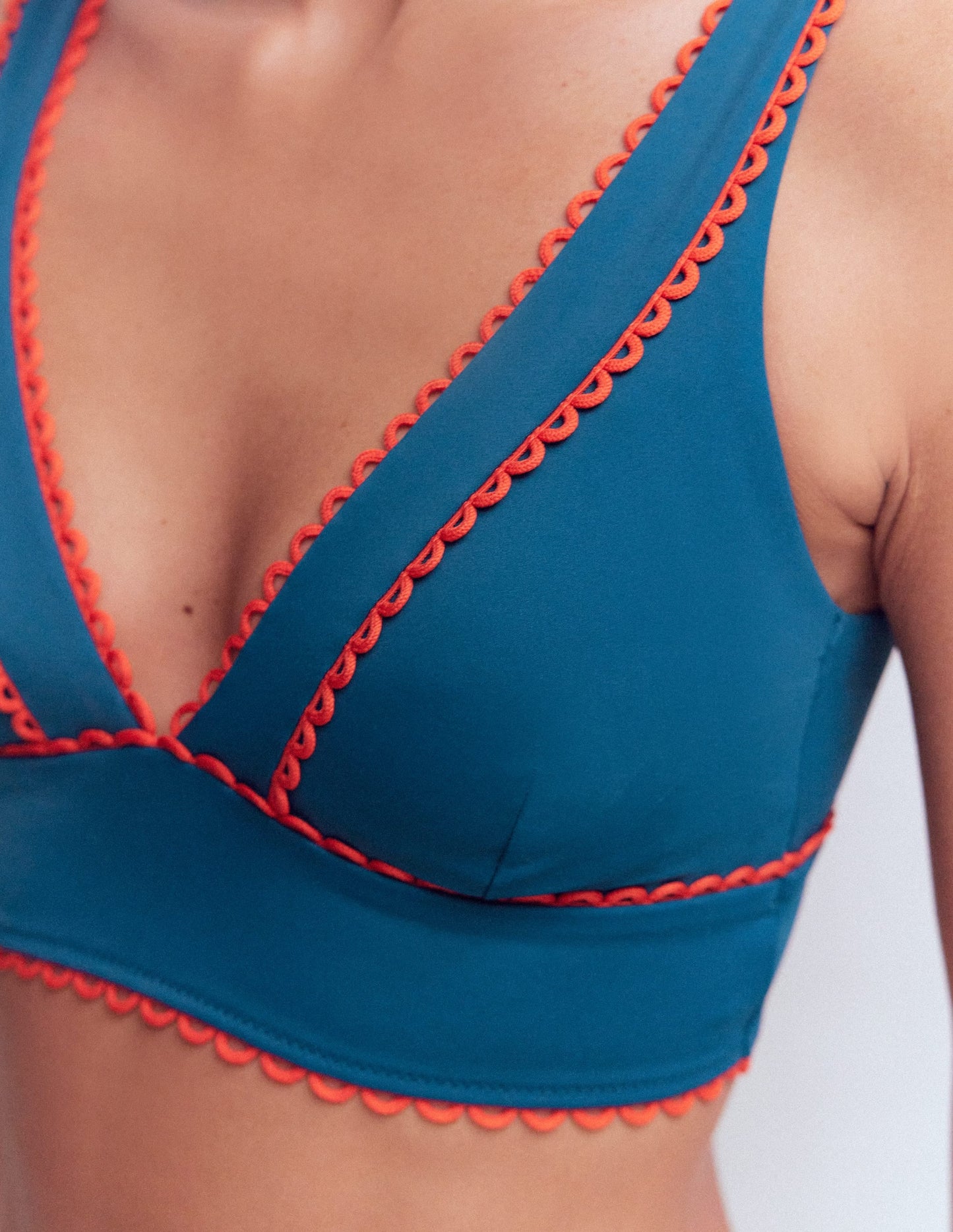 Porto V-neck Bikini Top-Oceanside, Firework