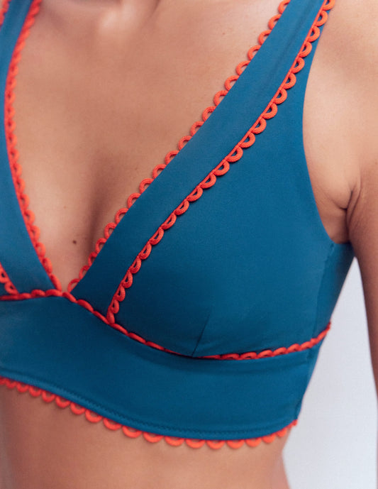 Porto V-neck Bikini Top-Oceanside, Firework
