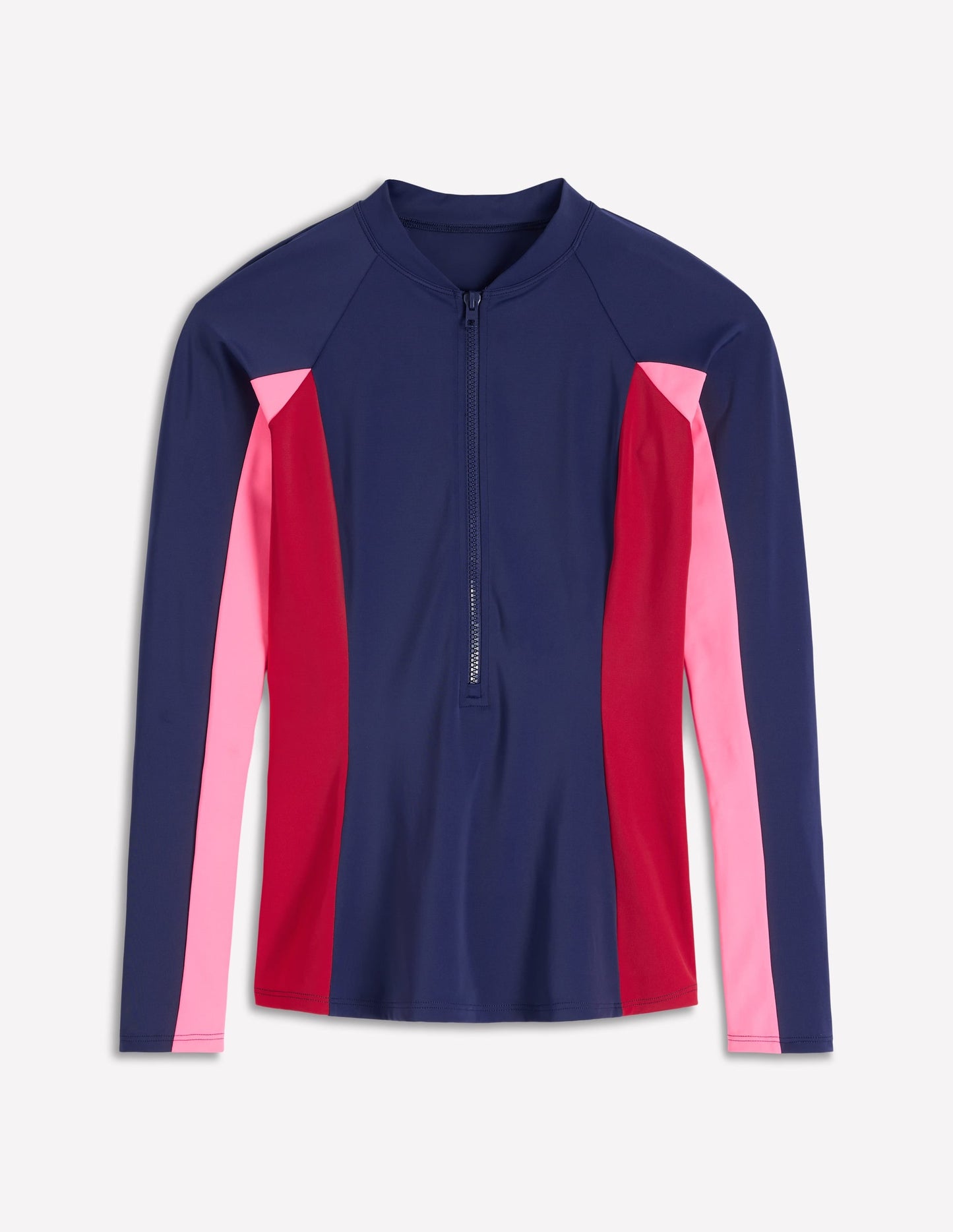 Long Sleeve Rash Guard Top-Navy Colourblock