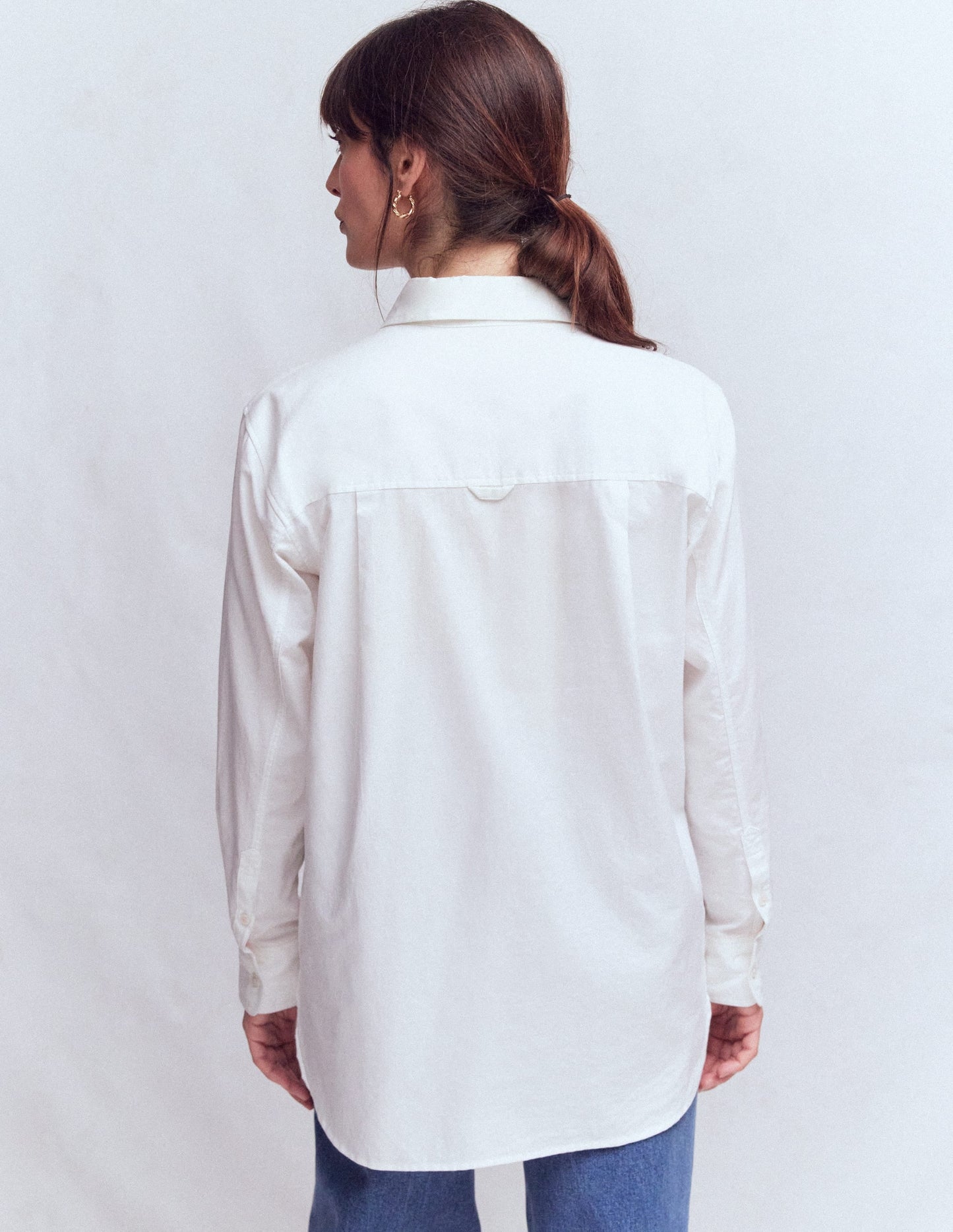 Sadie Relaxed Cotton Shirt-White Oxford