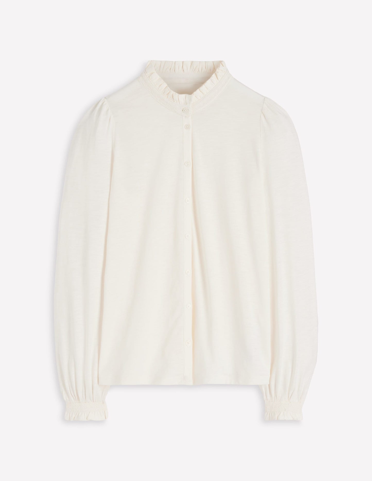 Effie Smocked Detail Shirt-Ivory