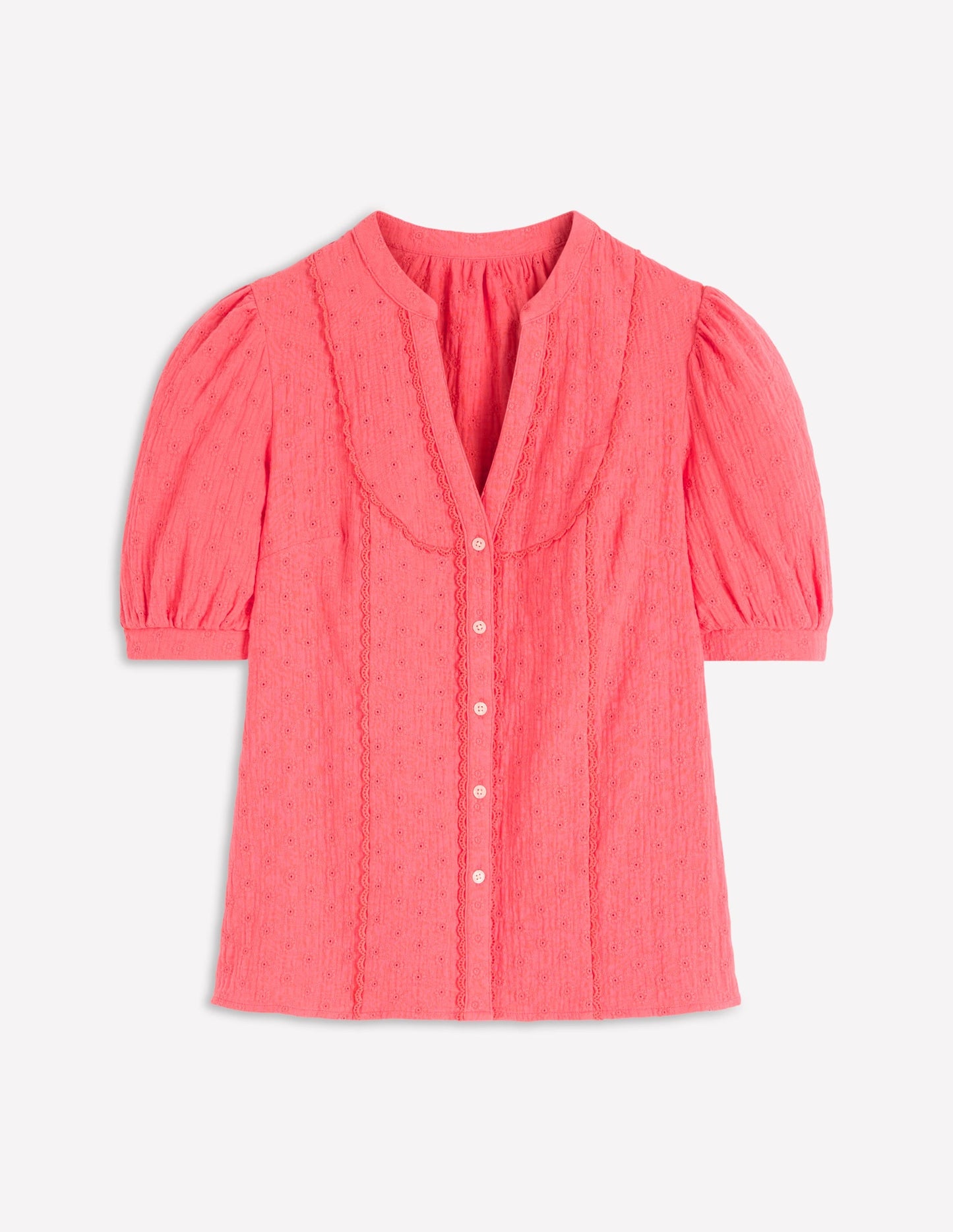 Trim Insert Double Cloth Top-Rosebud