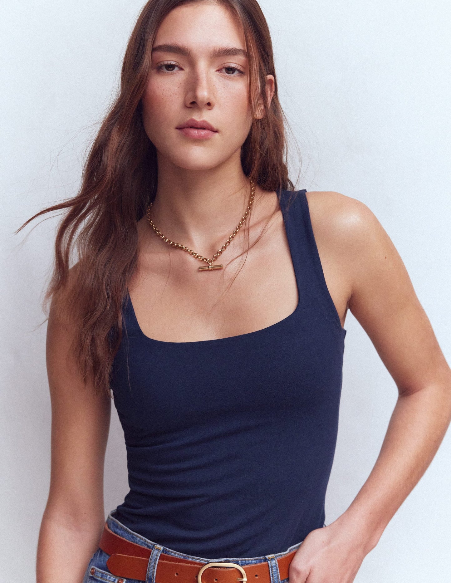 Brooke Double Layer Vest-Navy