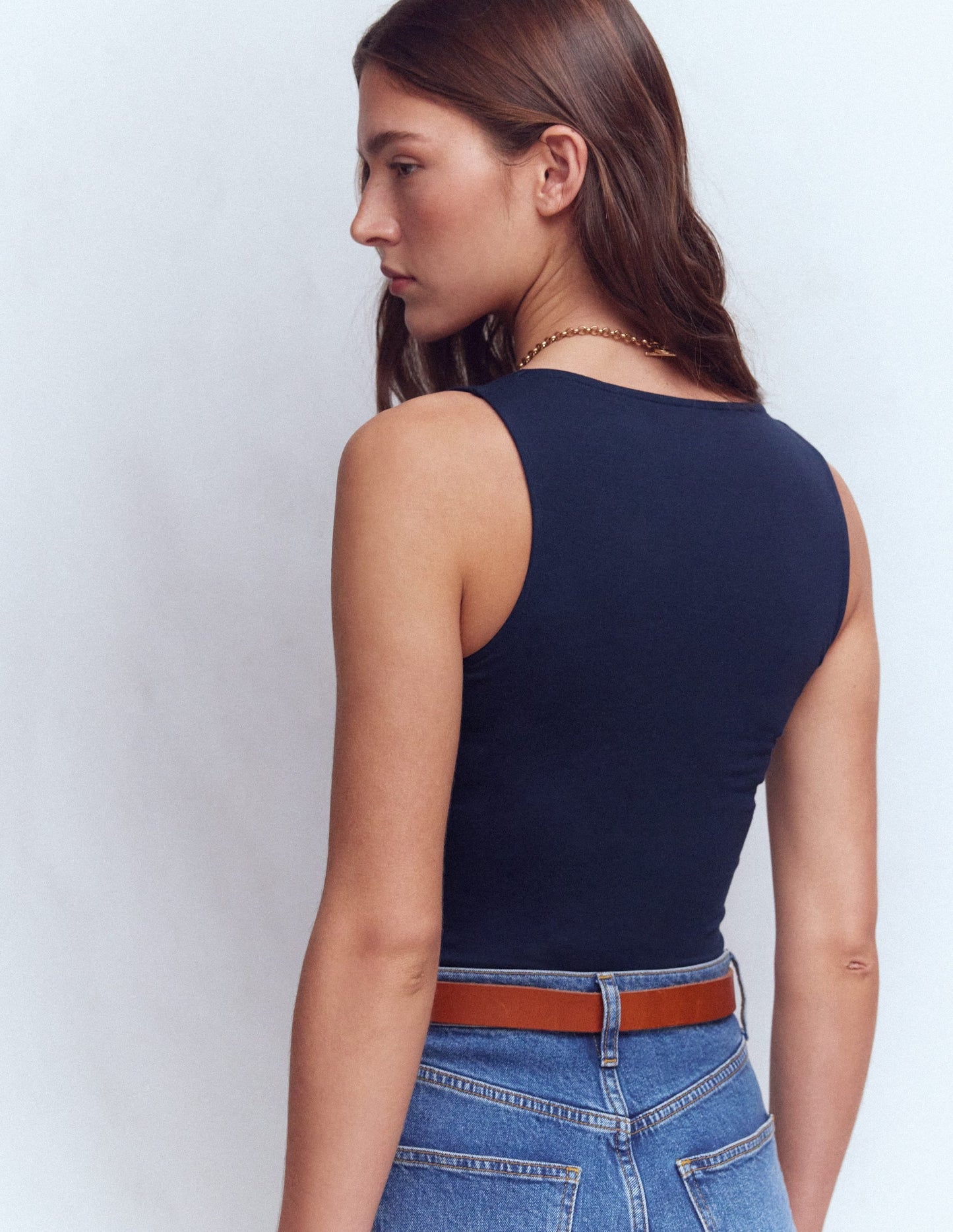 Brooke Double Layer Vest-Navy