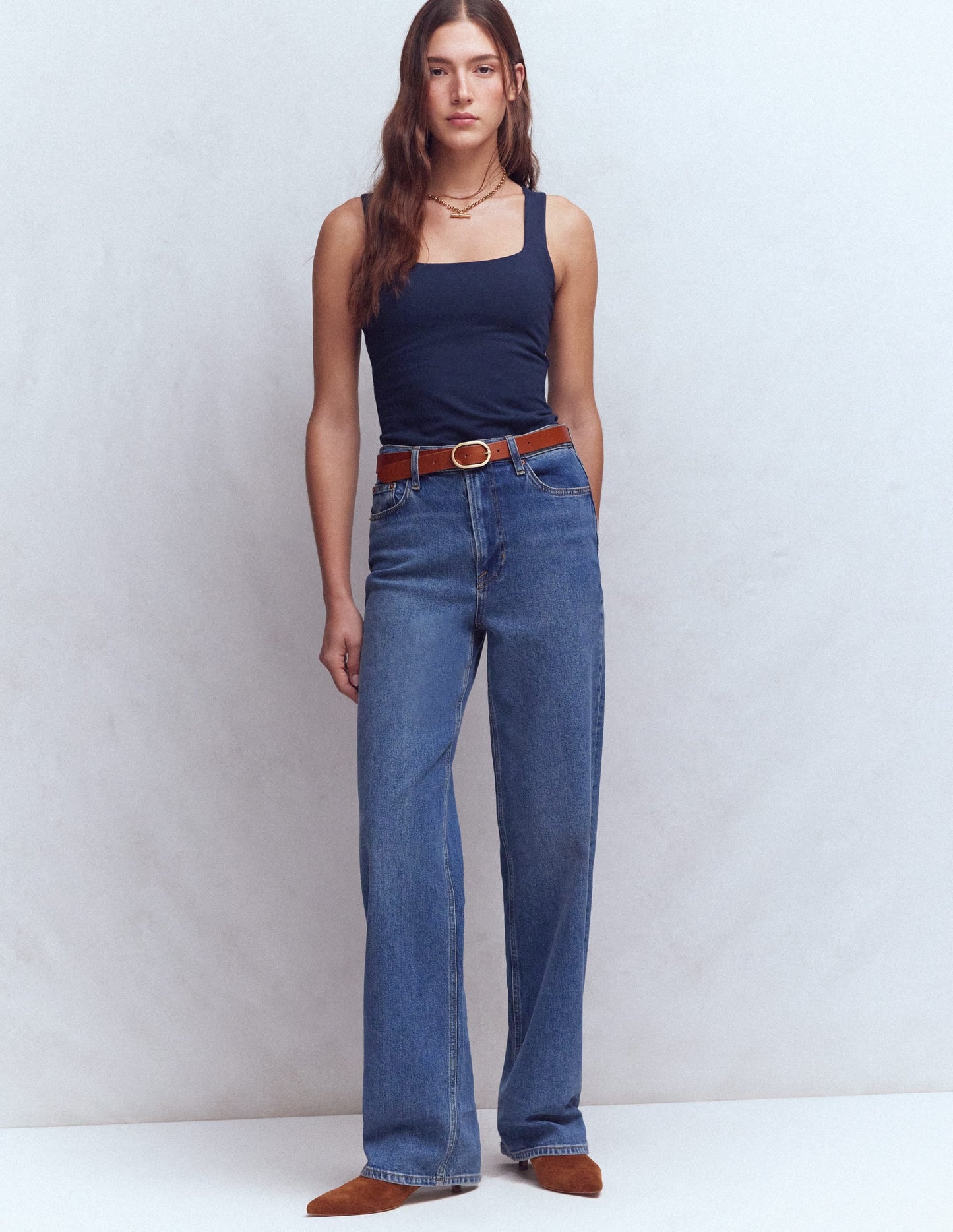 Brooke Double Layer Vest-Navy