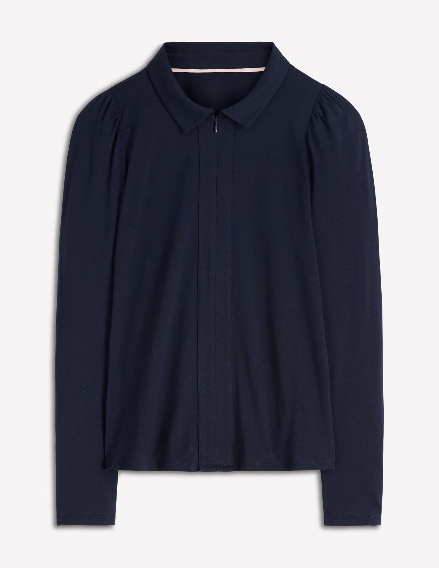 Zip Collar Supersoft Top-Navy