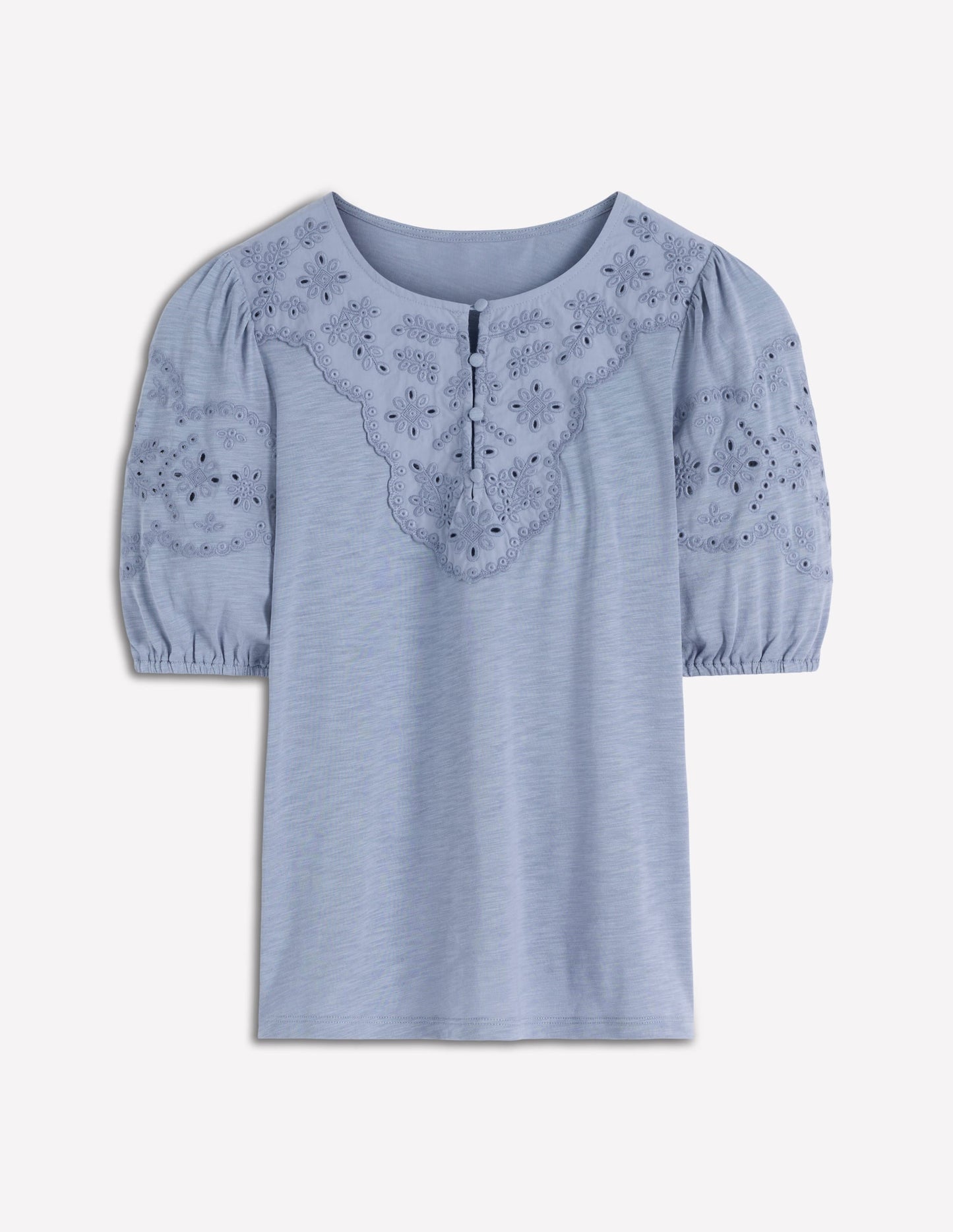 Ada Broderie Mix Top-French Blue