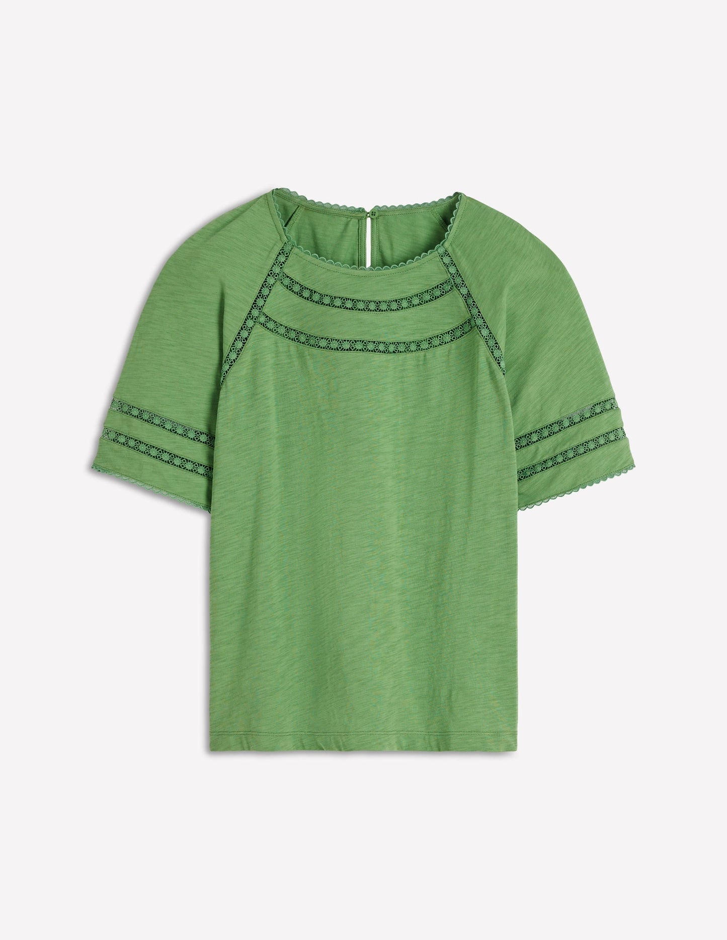 Poppy Trim Crew T-shirt-Bright Emerald