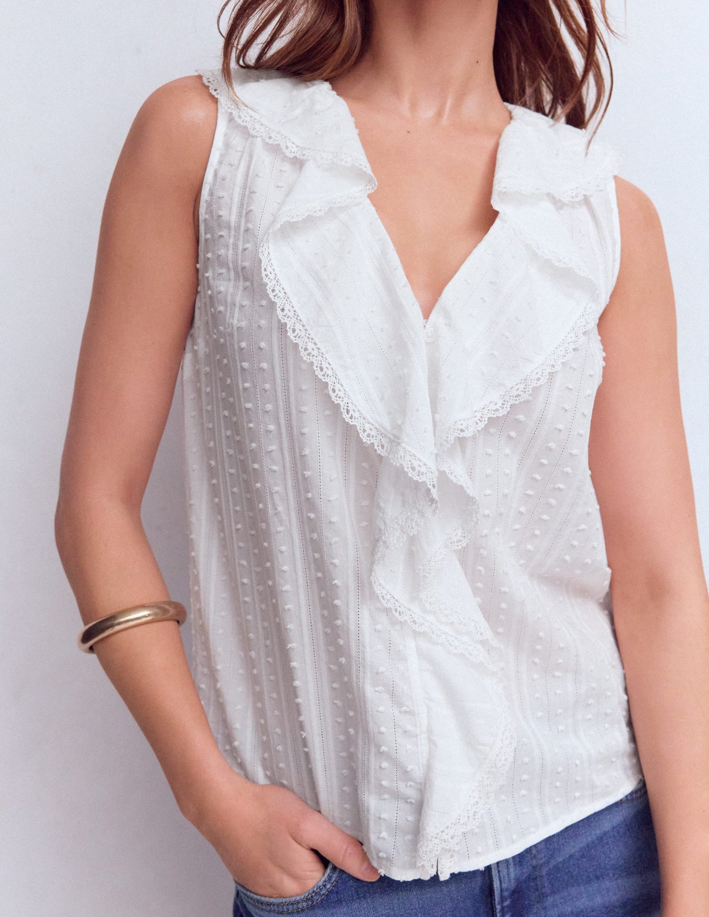 Eliza Sleeveless Top-White