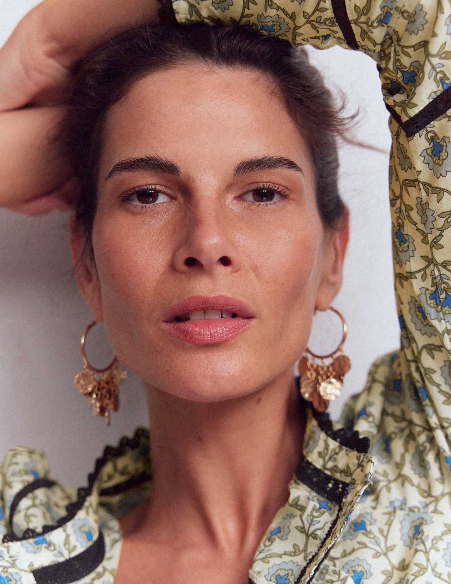 Hammered Gold Teardrop Hoops-Gold Colour