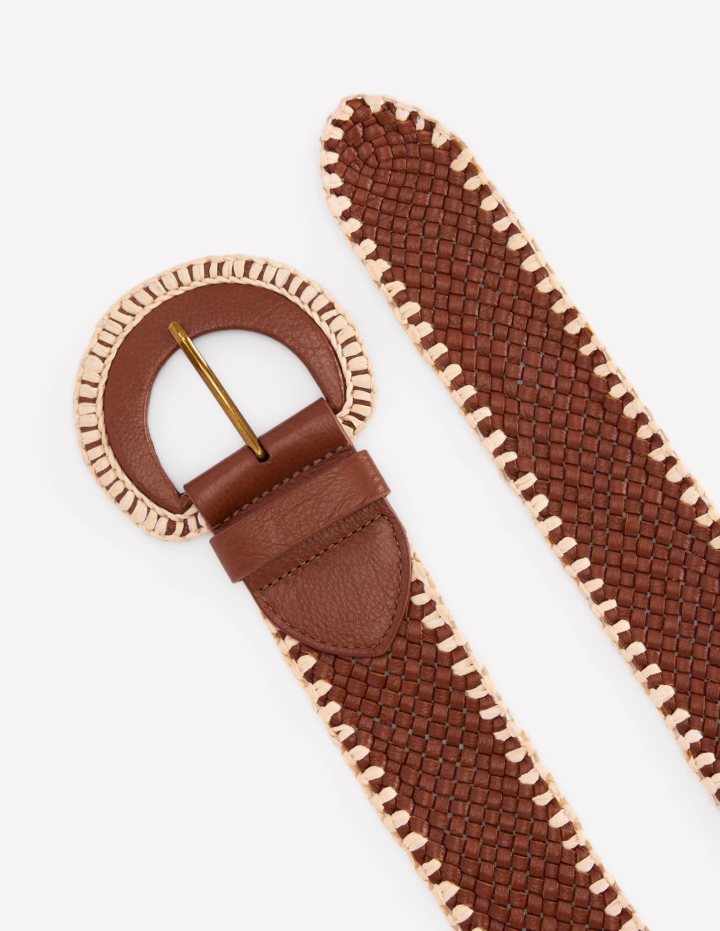 Woven Stitch Belt-Tan