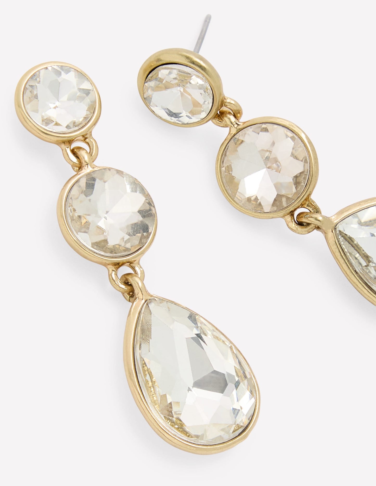 Small Jewel Drop Earrings-Clear
