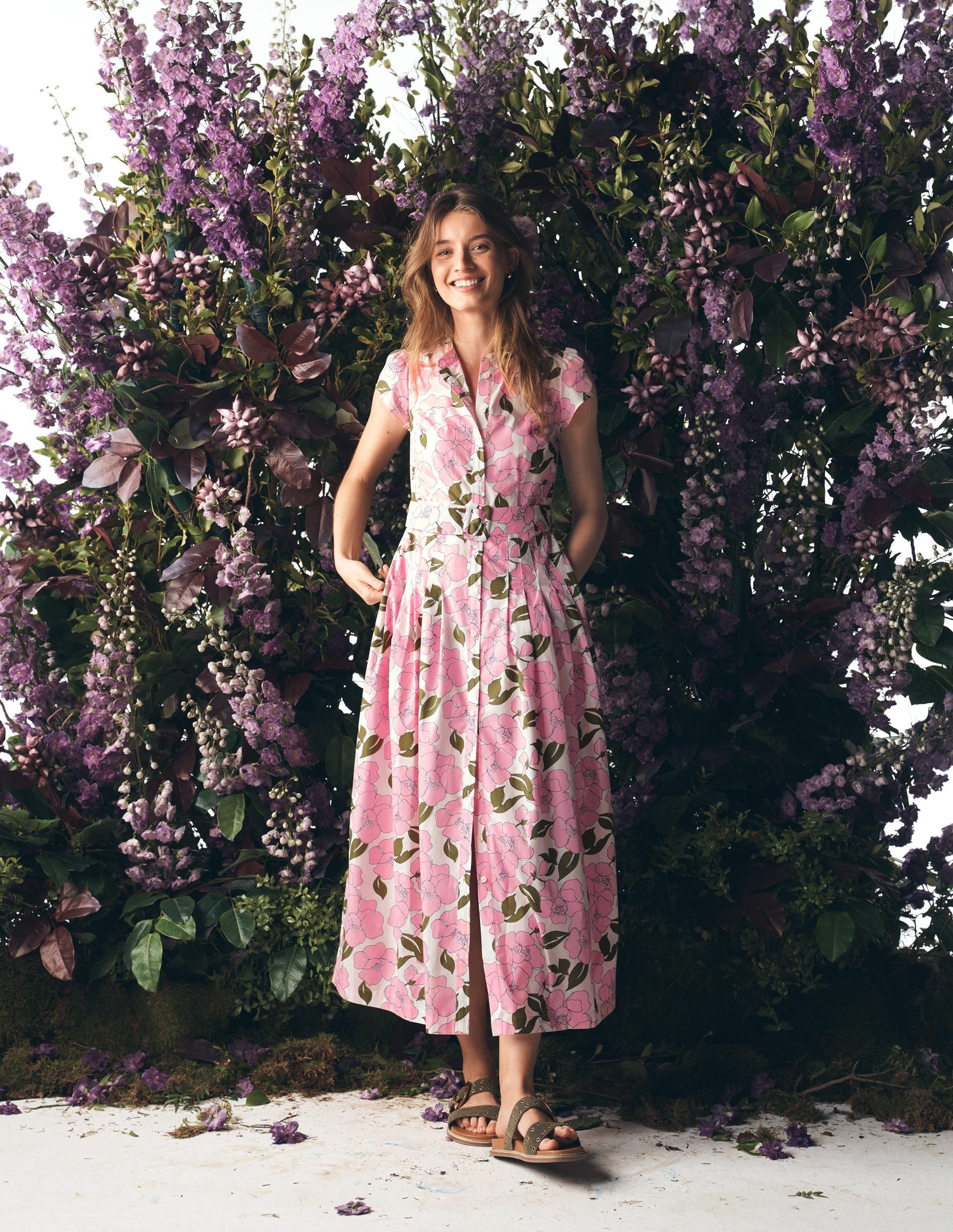 Arabella Cotton Maxi Dress-Pink Radiant Bloom