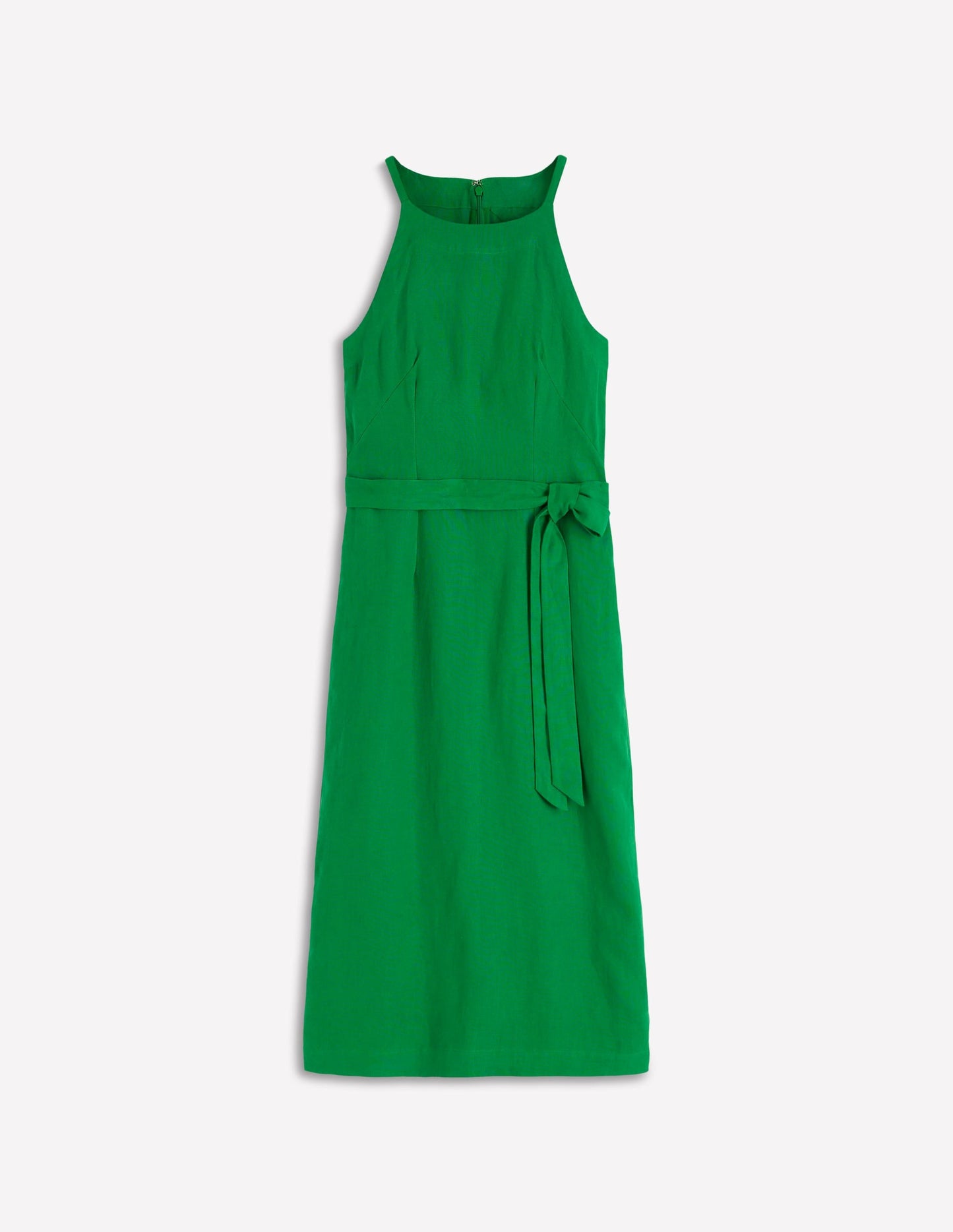 Rosa Halter Linen Midi Dress-Amazon Green