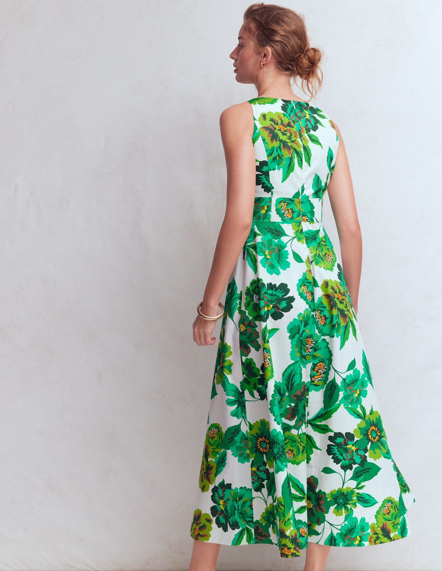 Silvia Boned Bodice Maxi Dress-Green Opulent Blossom