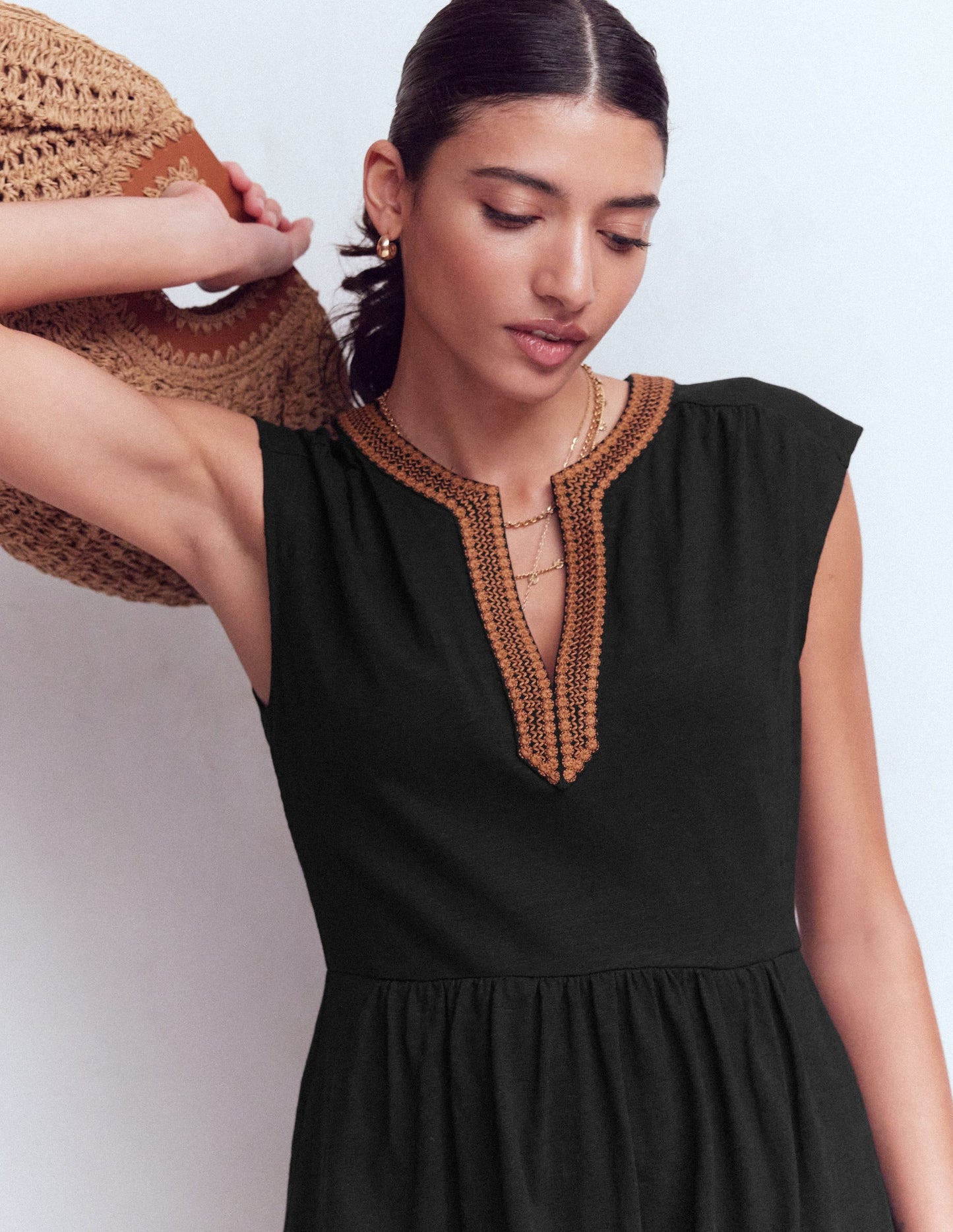 May Jersey Midi Dress-Black