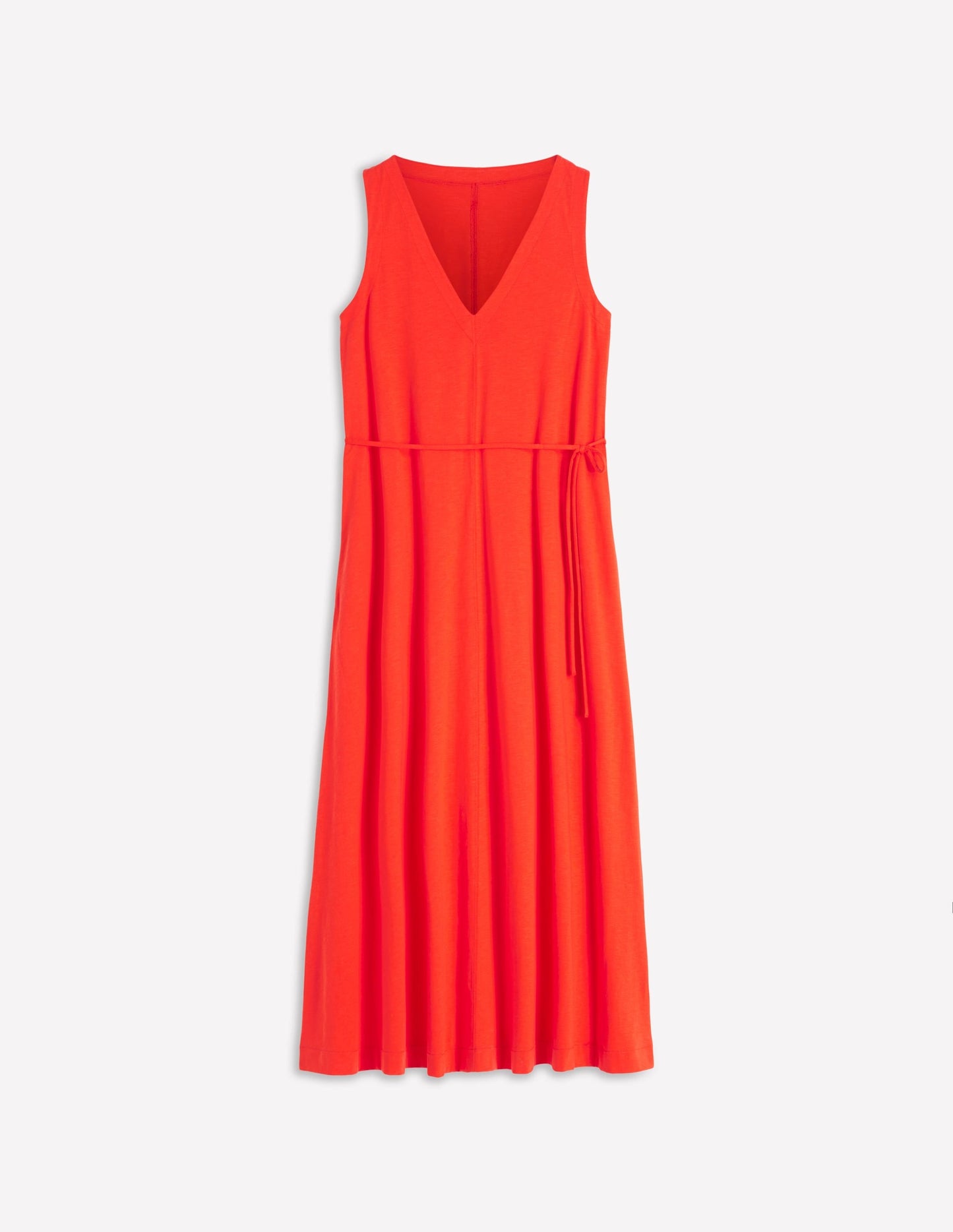 Mia V-neck Jersey Midi Dress-Firecracker Red