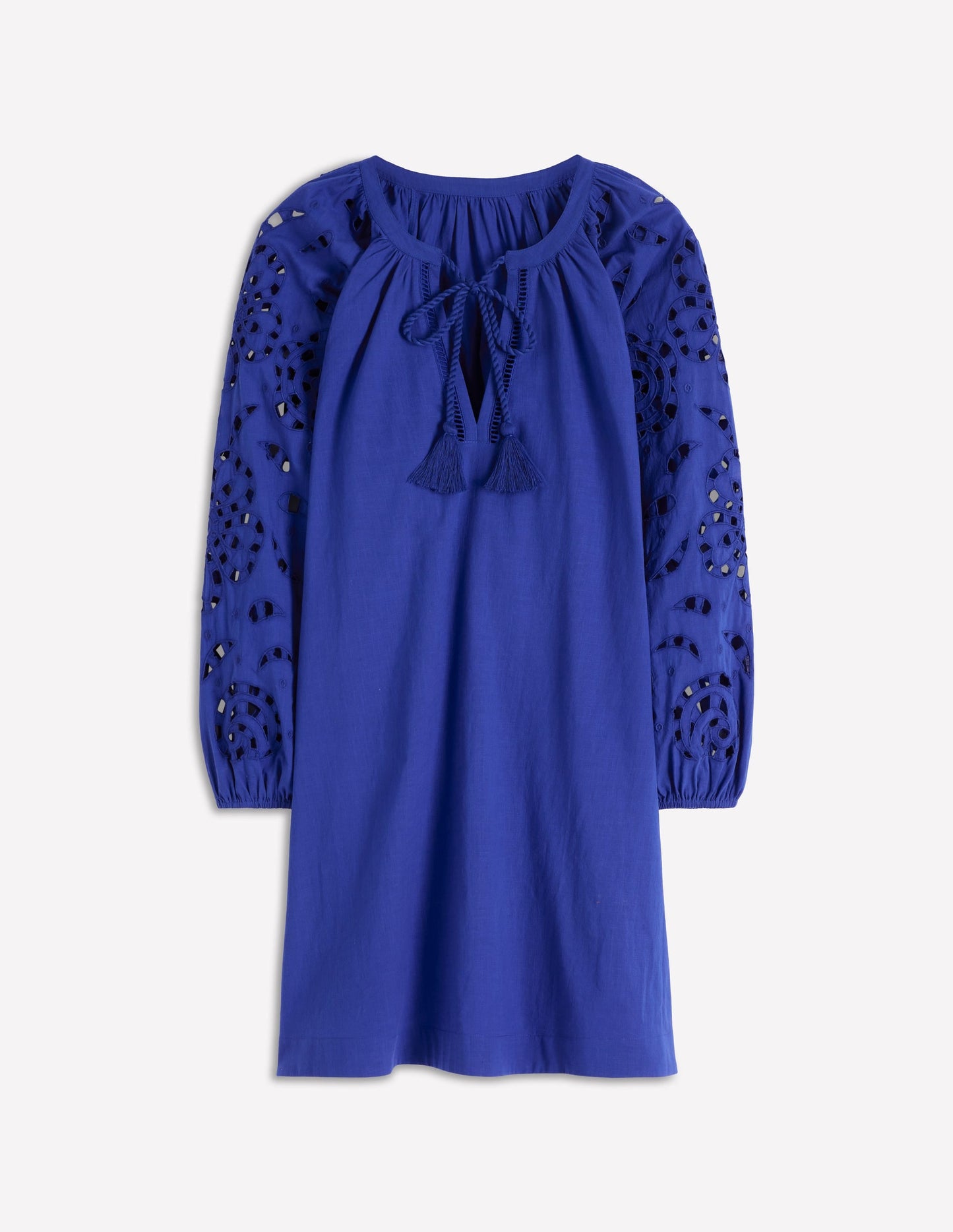 Embroidered Sleeve Kaftan-Blue Embroidery