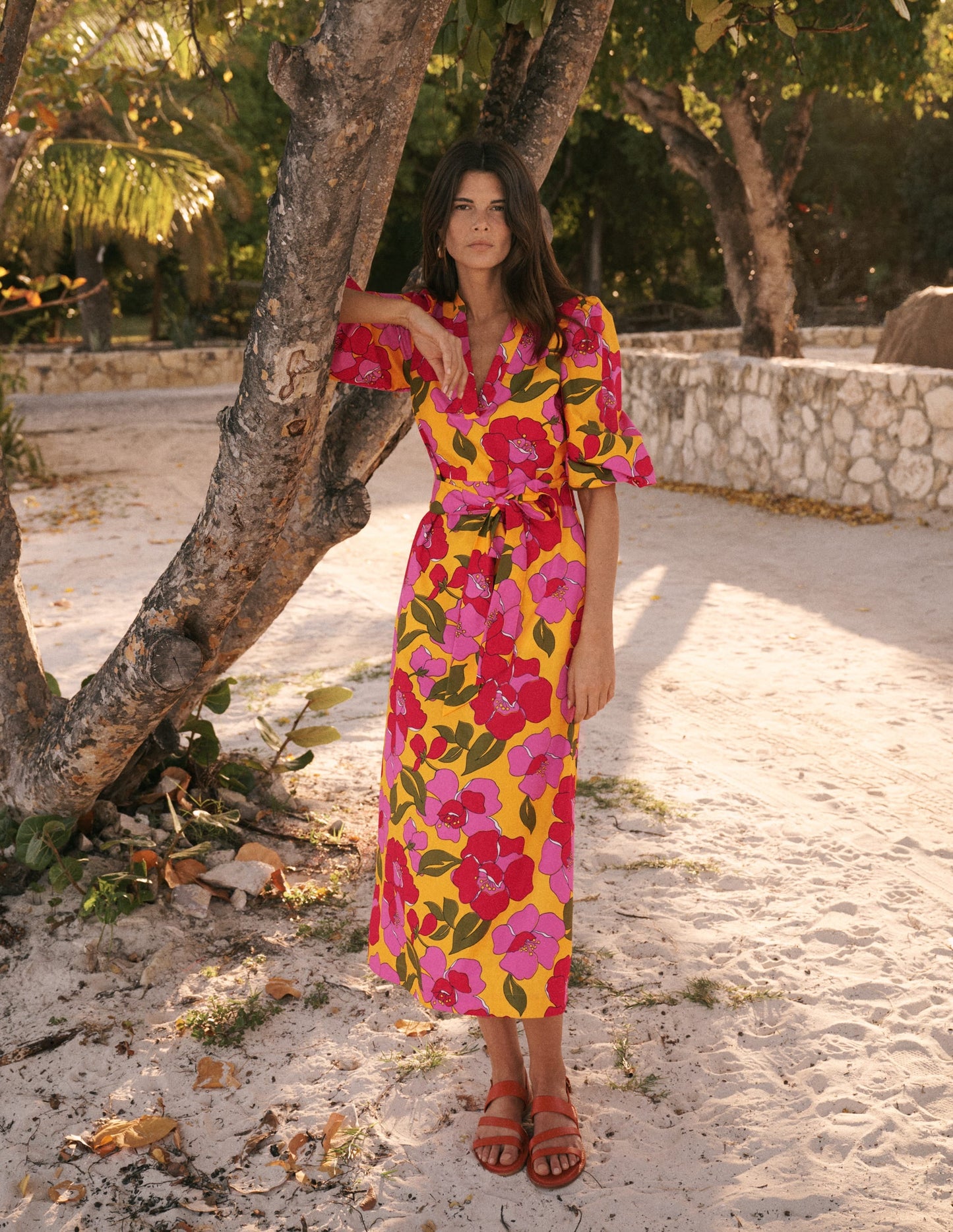 Octavia Cotton Dress-Yellow, Radiant Bloom