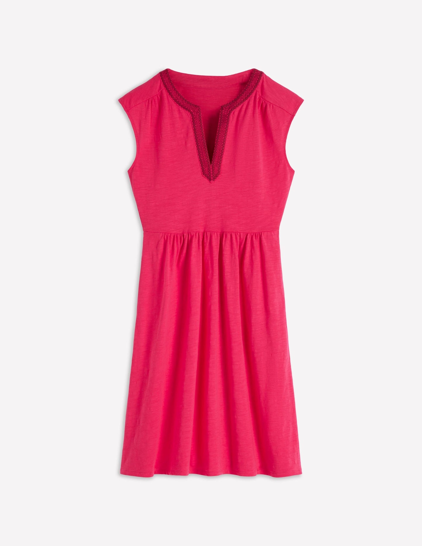 May Embroidered Short Dress-Opulent Pink