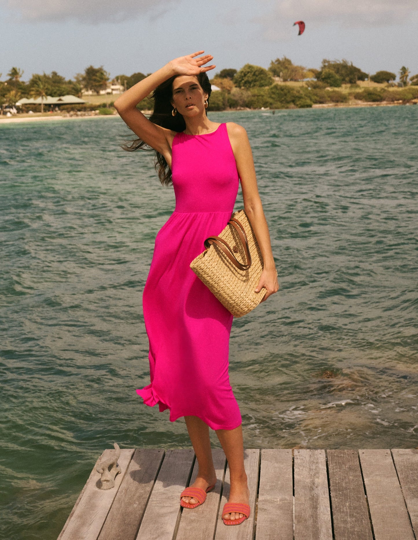 Saoirse Smock Back Dress-Bright Pink